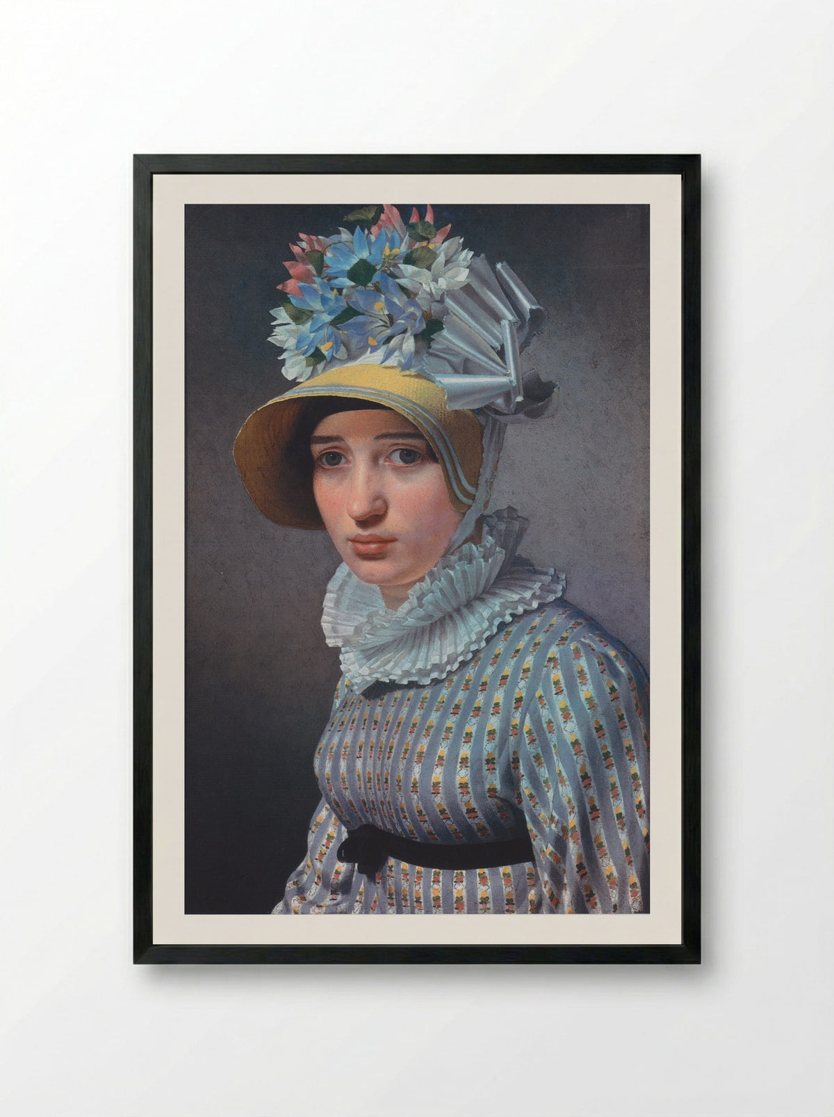 Portrait of Anna Maria Magnani - Christoffer Wilhelm Eckersberg - Framed Print Black