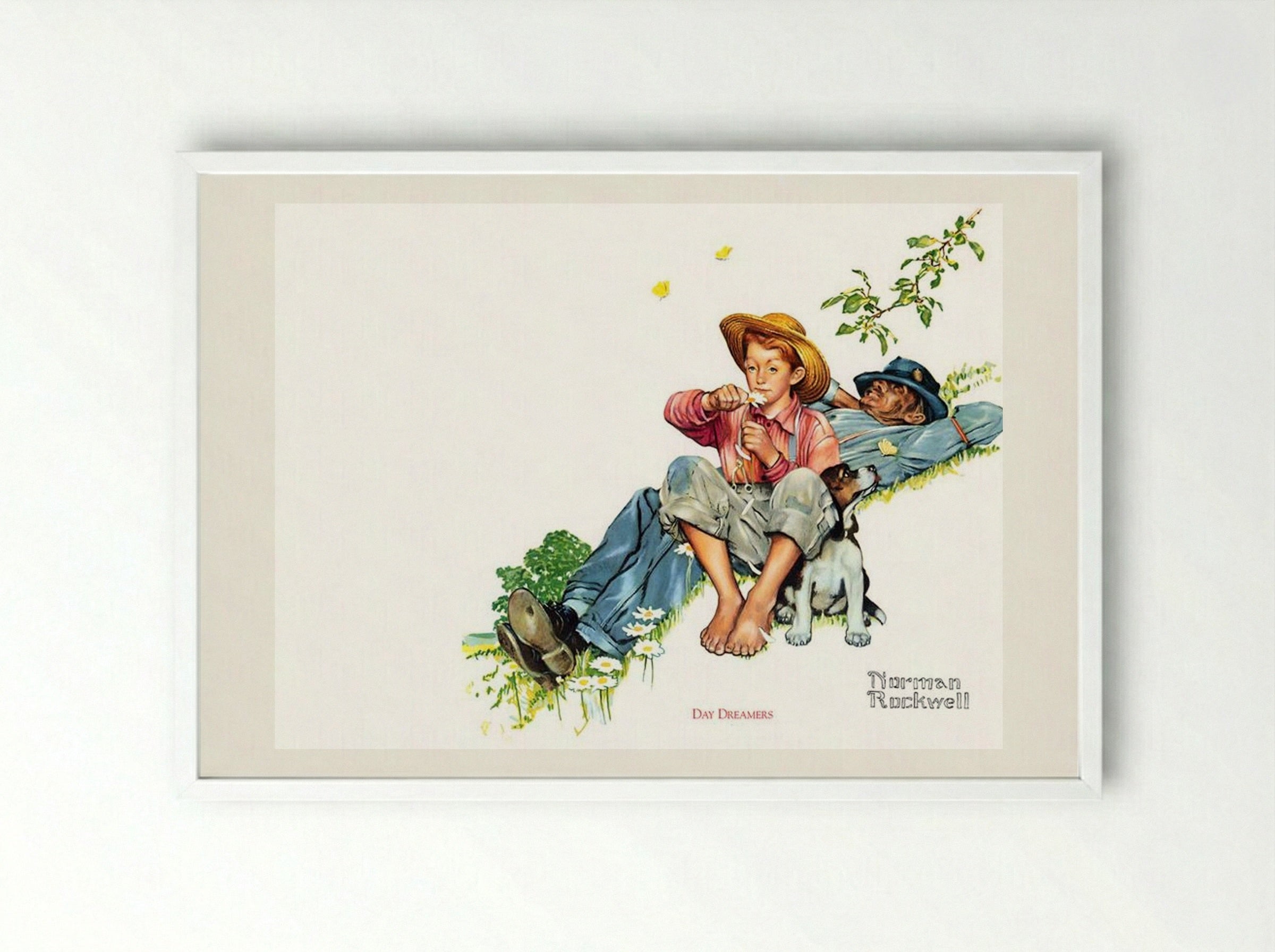 Day Dreamers - Norman Rockwell - Framed Print White