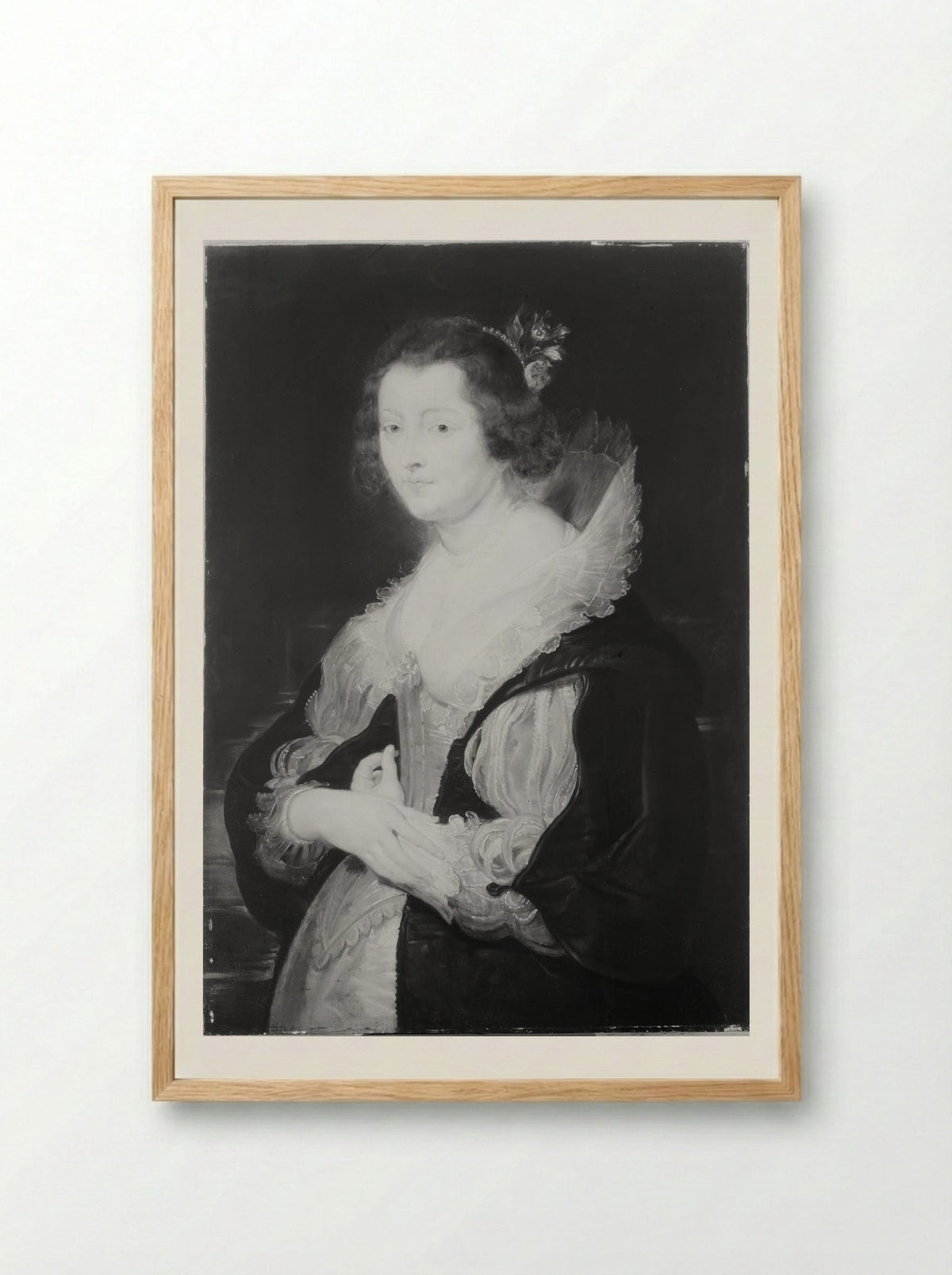 Portrait of a Lady (probably Helene Fourment) - Peter Paul Rubens - Framed Print Wood