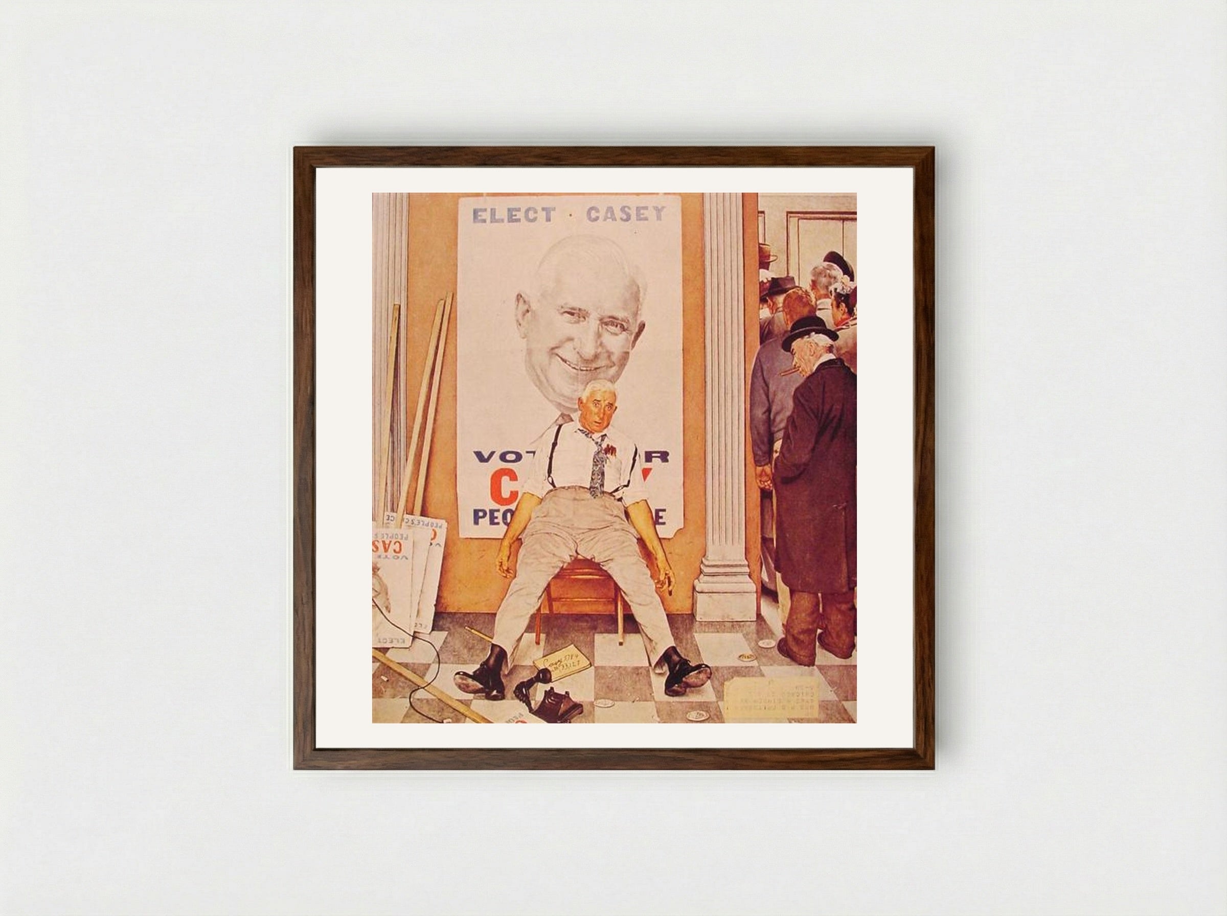 Before and After - Norman Rockwell - Framed Print Dark Wood