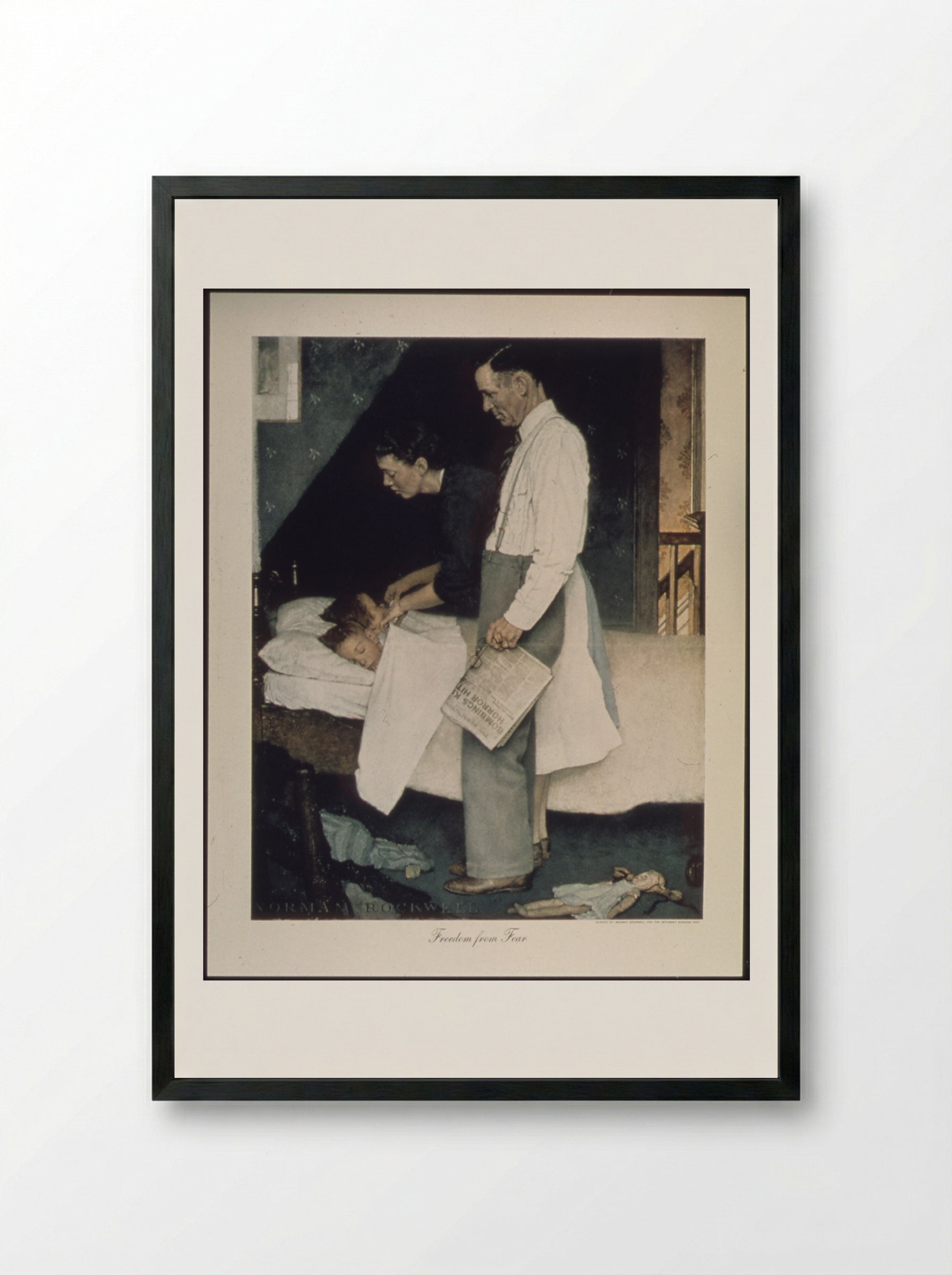 Freedom From Fear - Norman Rockwell - Framed Print Black