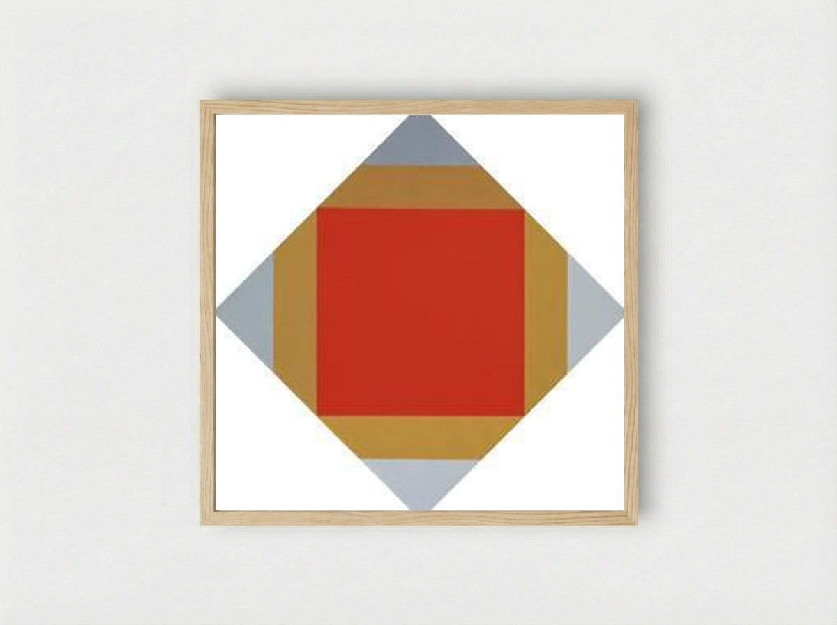 Red Nuclear - Max Bill - Framed Print Wood
