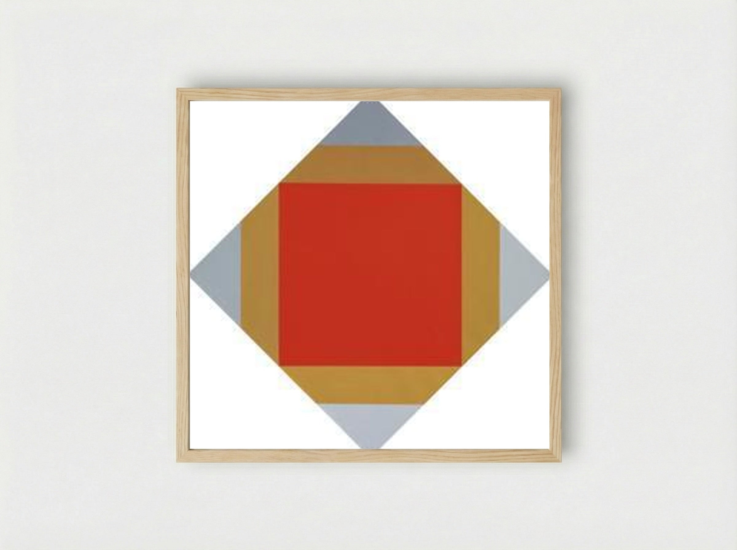 Red Nuclear - Max Bill - Framed Print Wood