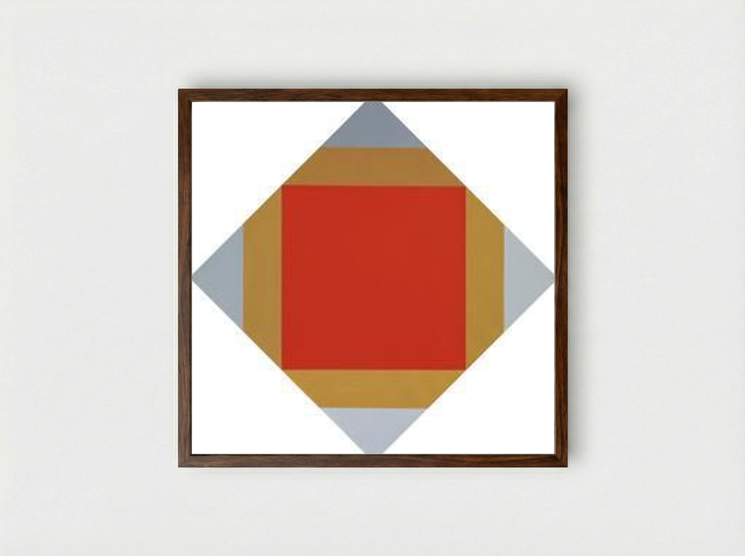 Red Nuclear - Max Bill - Framed Print Dark Wood