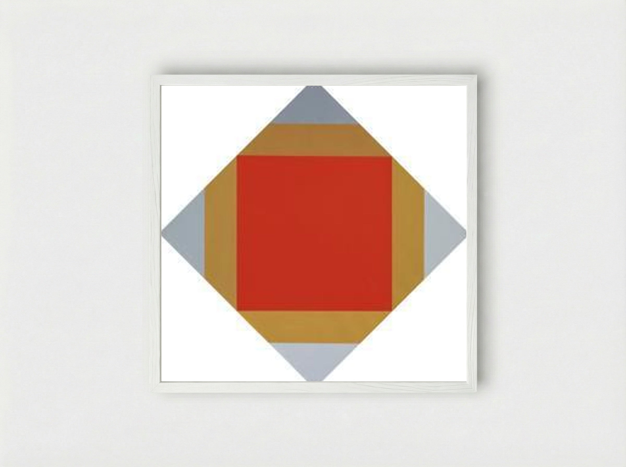 Red Nuclear - Max Bill - Framed Print White