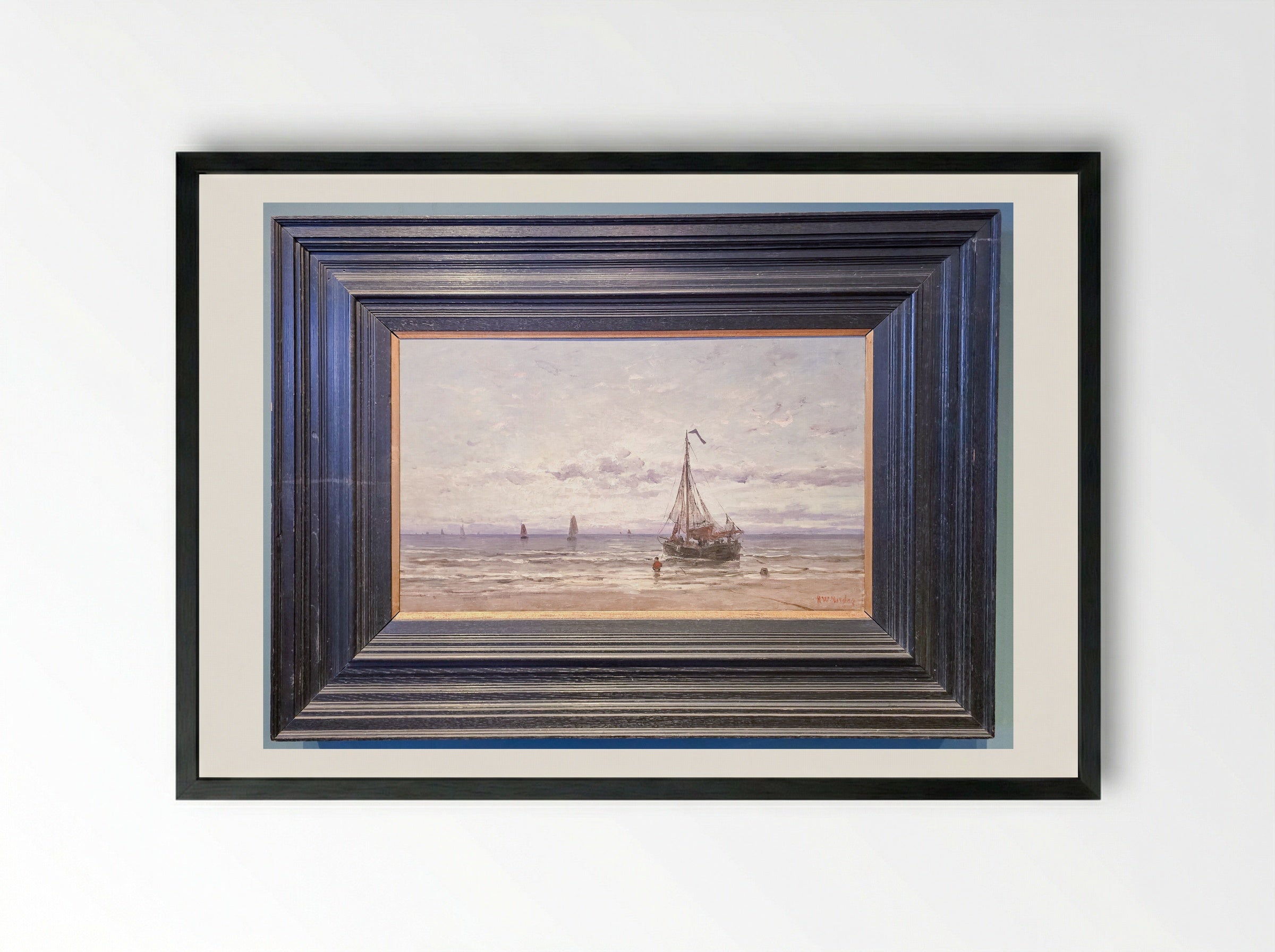 Zeegezicht - Hendrik Willem Mesdag - Framed Print Black