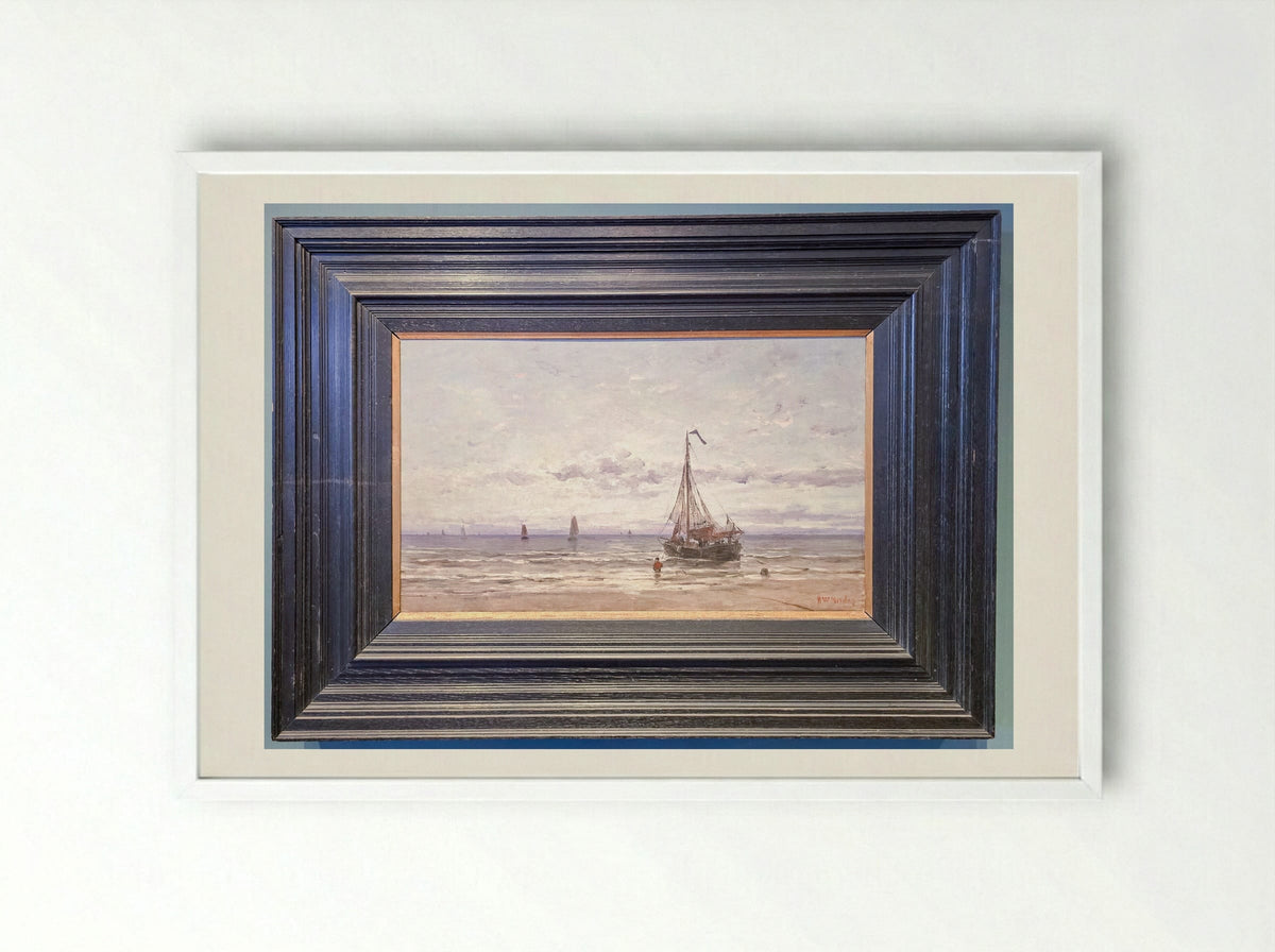 Zeegezicht - Hendrik Willem Mesdag - Framed Print White