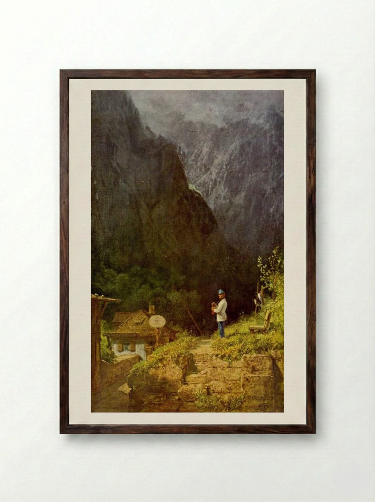 Tyrolean Toll House - Carl Spitzweg - Framed Print Dark Wood