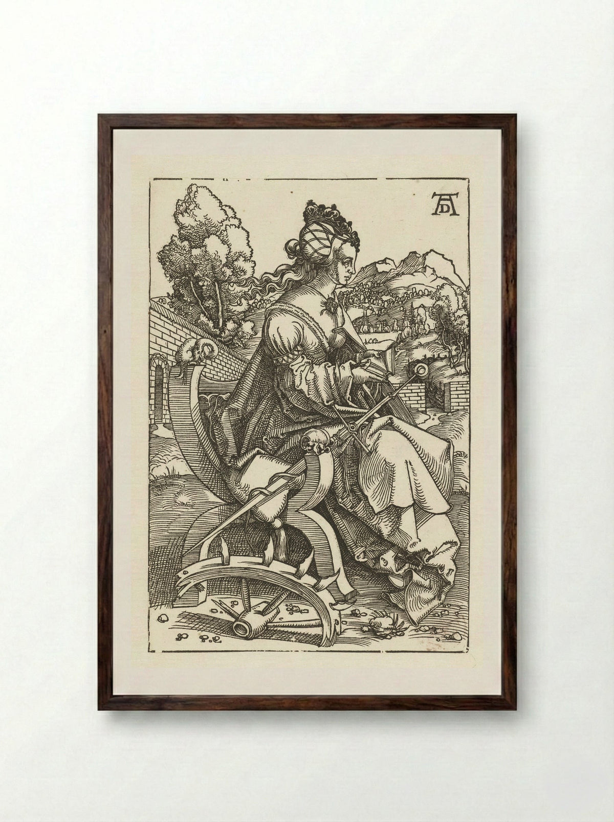 Saint Catherine - Albrecht Dürer - Framed Print Dark Wood
