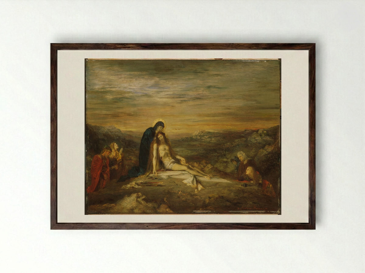The Pietà - Gustave Moreau - Framed Print Dark Wood