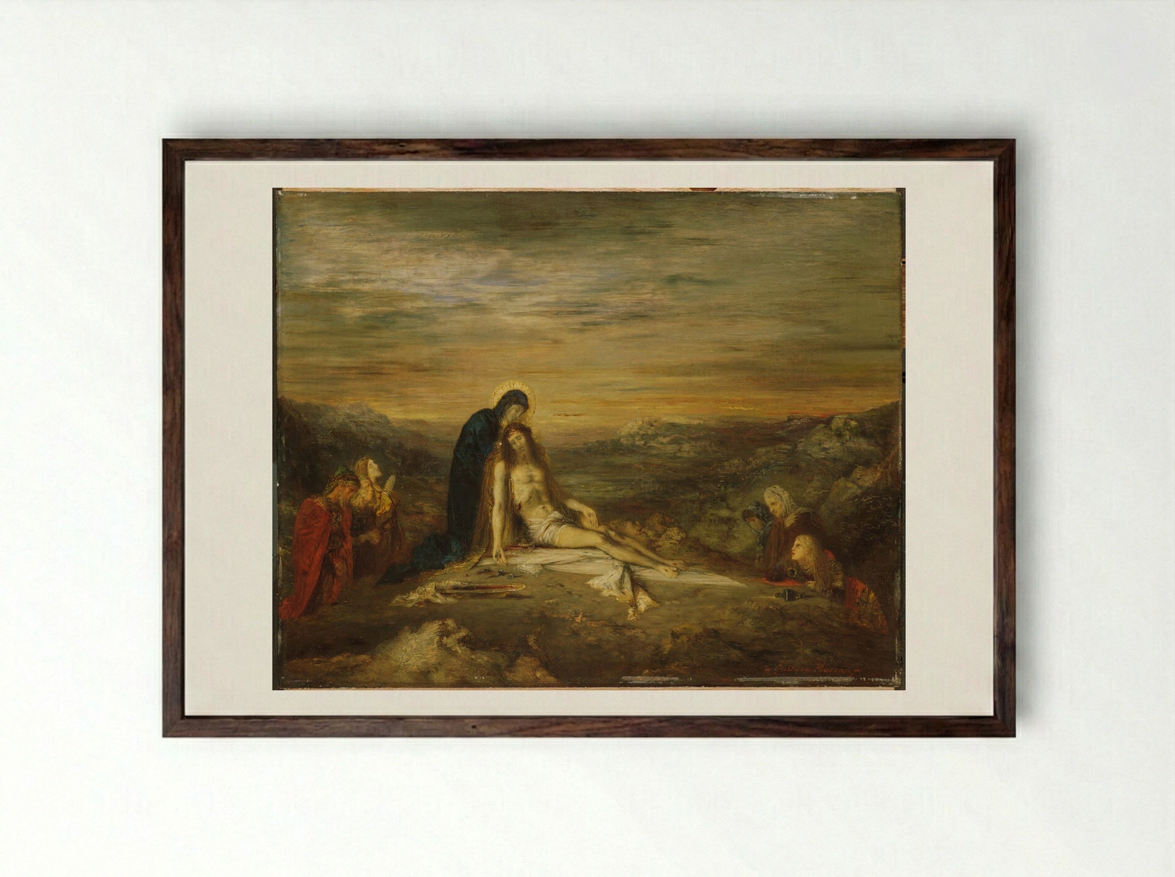 The Pietà - Gustave Moreau - Framed Print Dark Wood