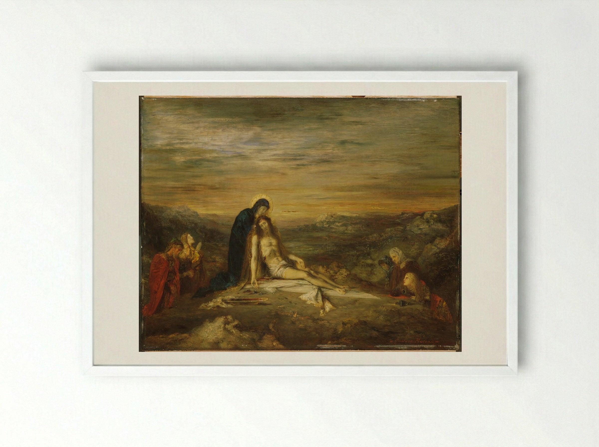 The Pietà - Gustave Moreau - Framed Print White