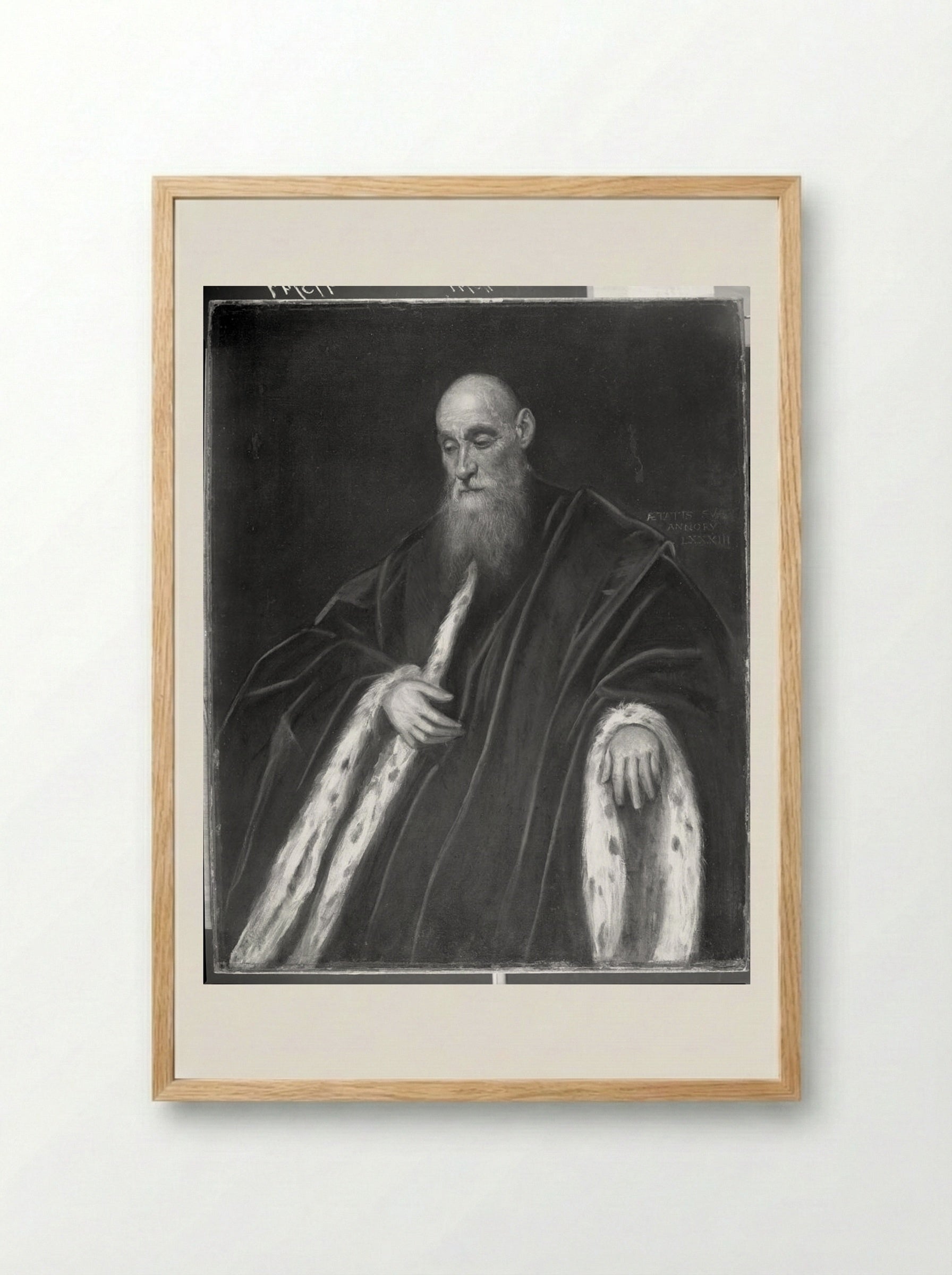 Portrait of a Venetian Senator - Domenico Tintoretto - Framed Print Wood