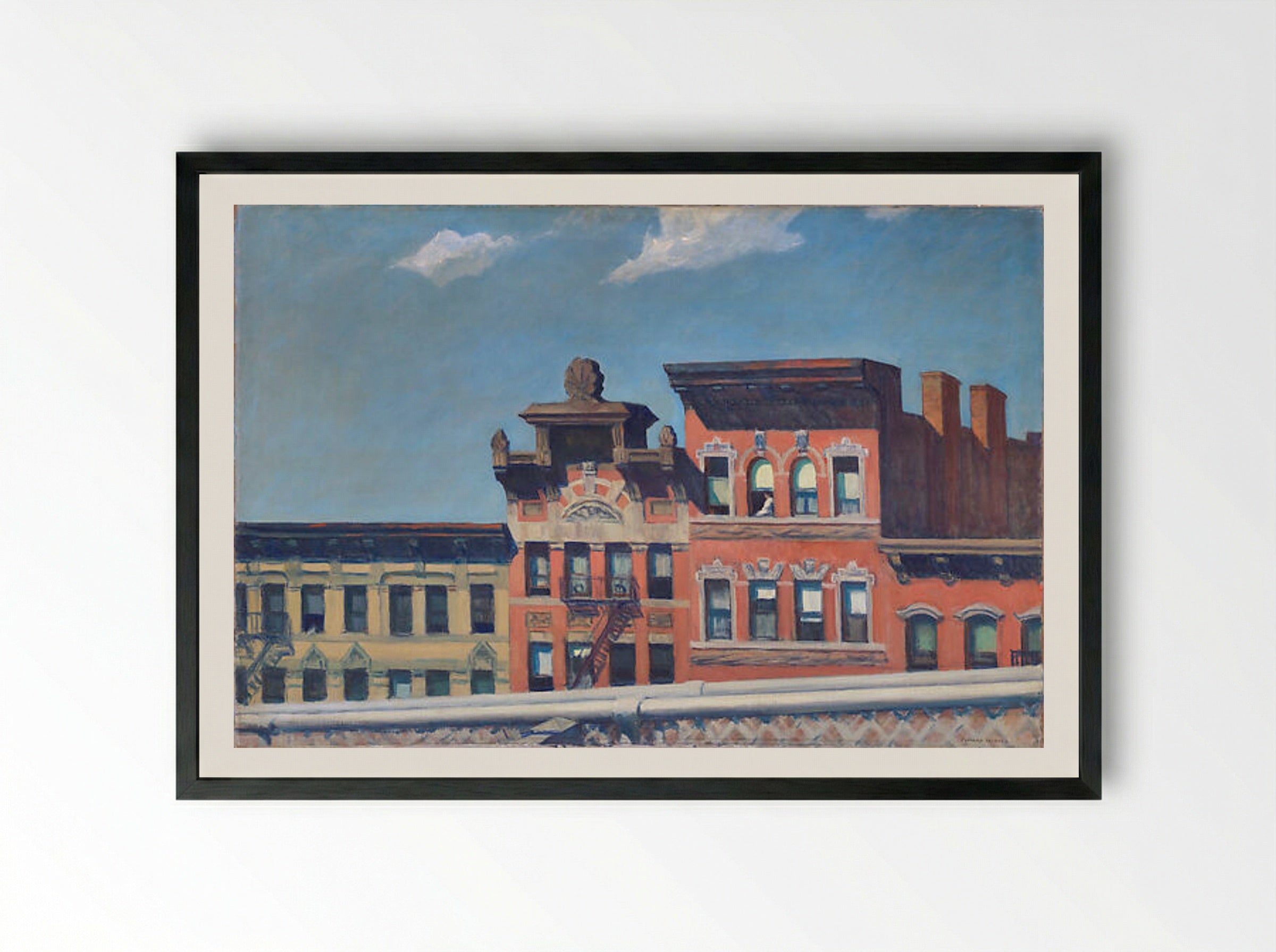 From Williamsburg Bridge - Edward Hopper - Framed Print Black