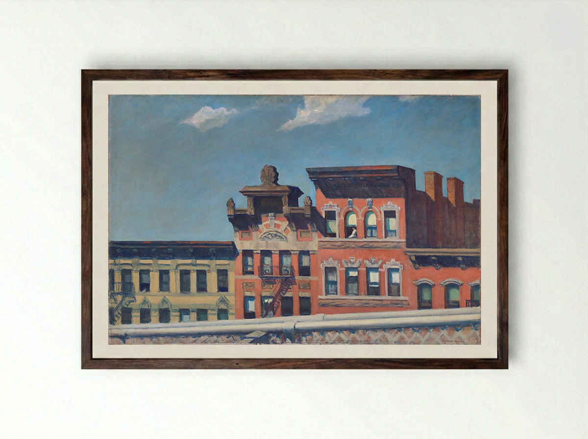 From Williamsburg Bridge - Edward Hopper - Framed Print Dark Wood
