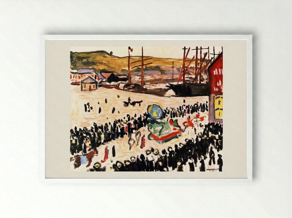 Carnival on the Beach - Albert Marquet - Framed Print White