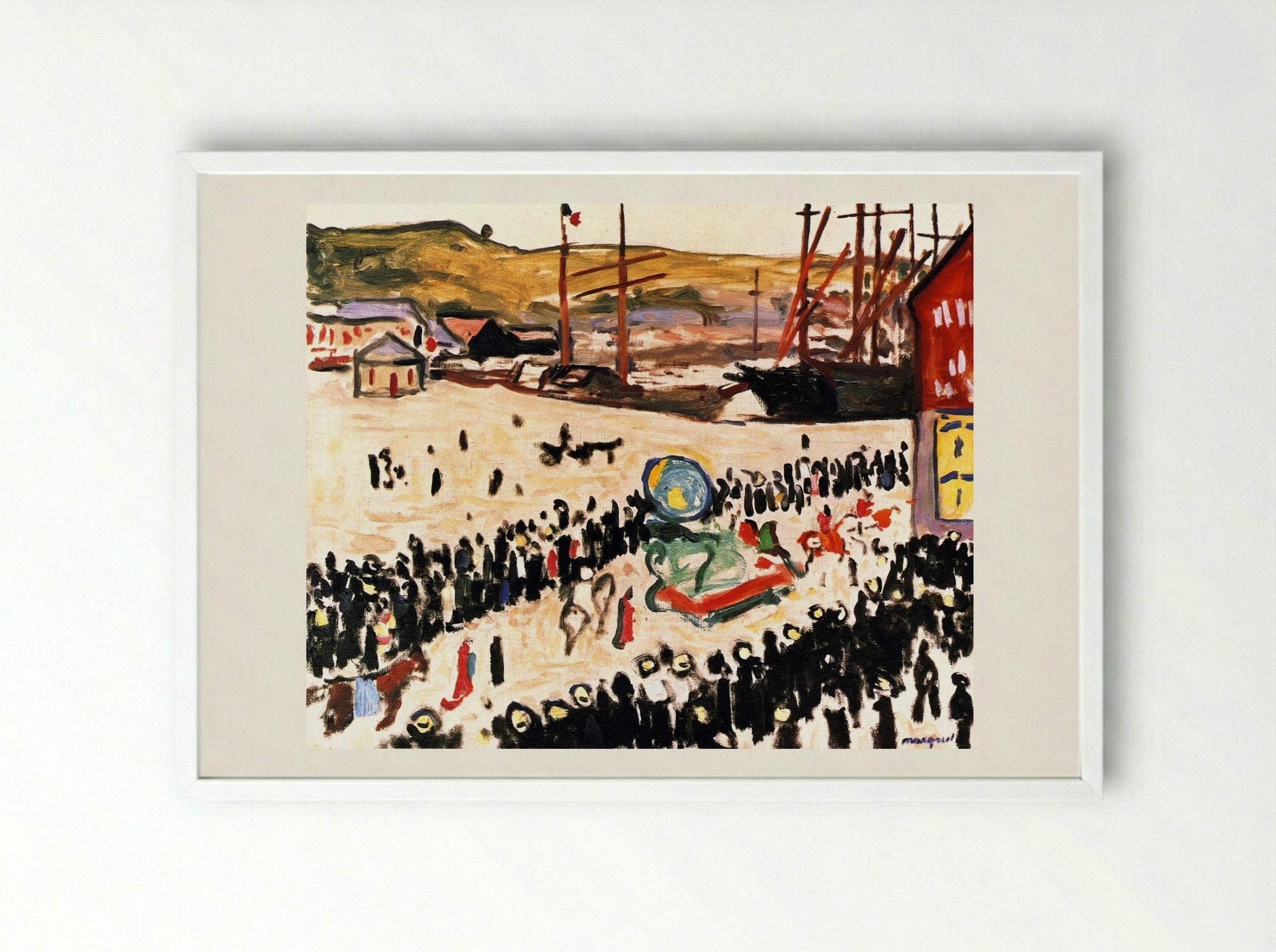 Carnival on the Beach - Albert Marquet - Framed Print White