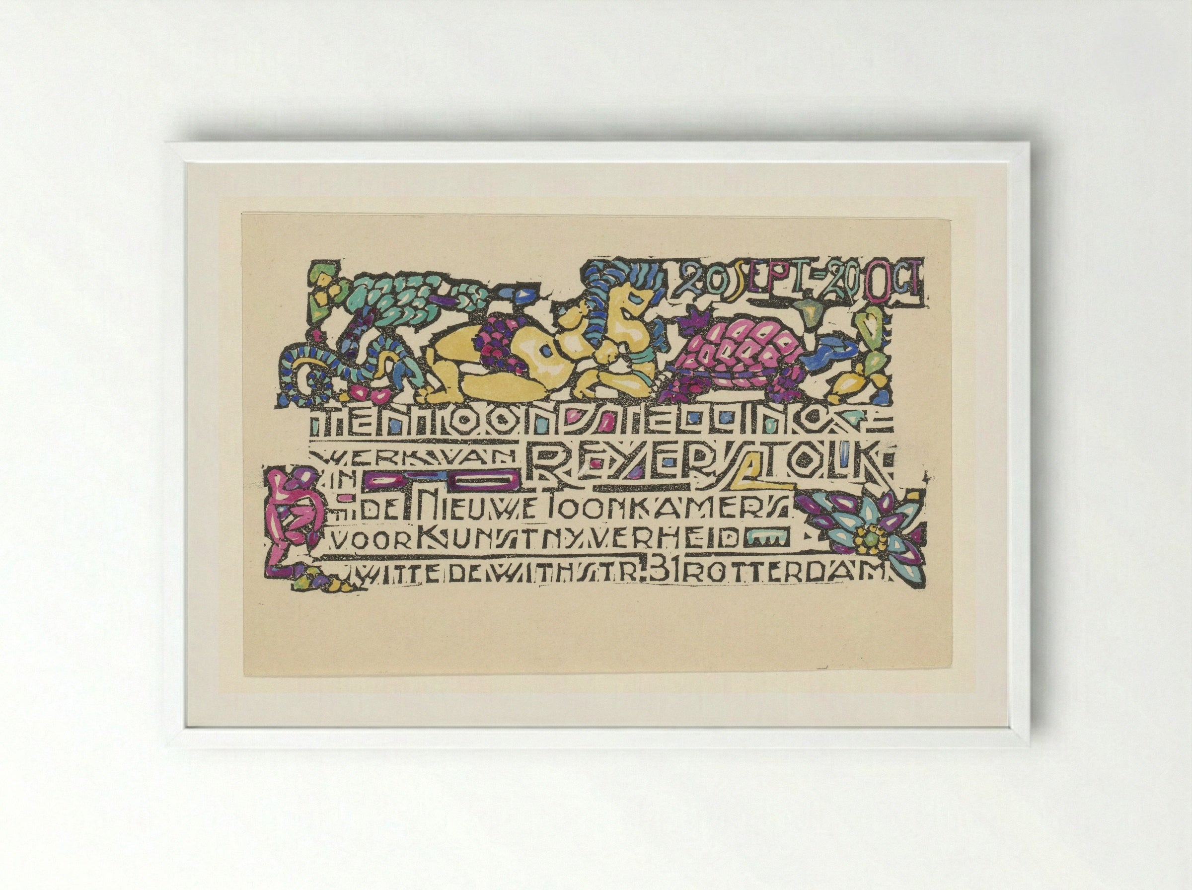 Exhibition Poster for De Nieuwe Toonkamer - Reijer Stolk - Framed Print White