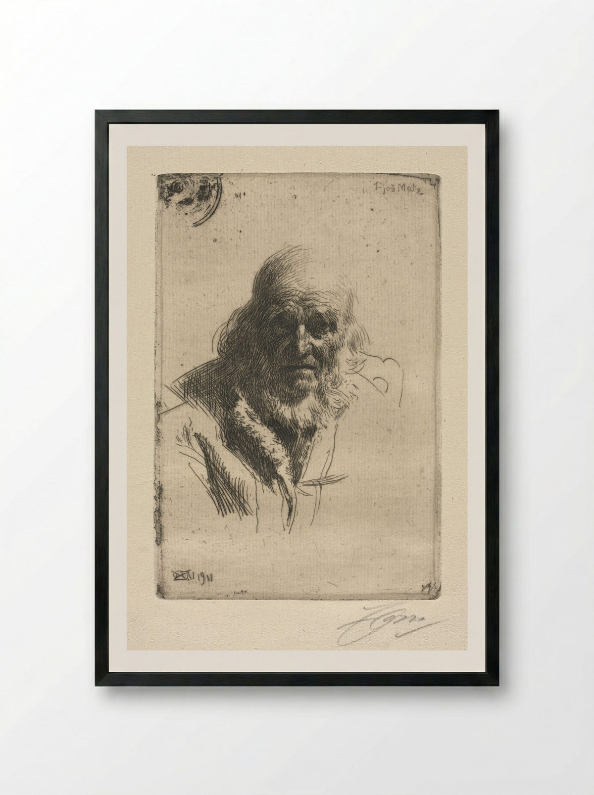 Djos Mats - Anders Zorn - Framed Print Black
