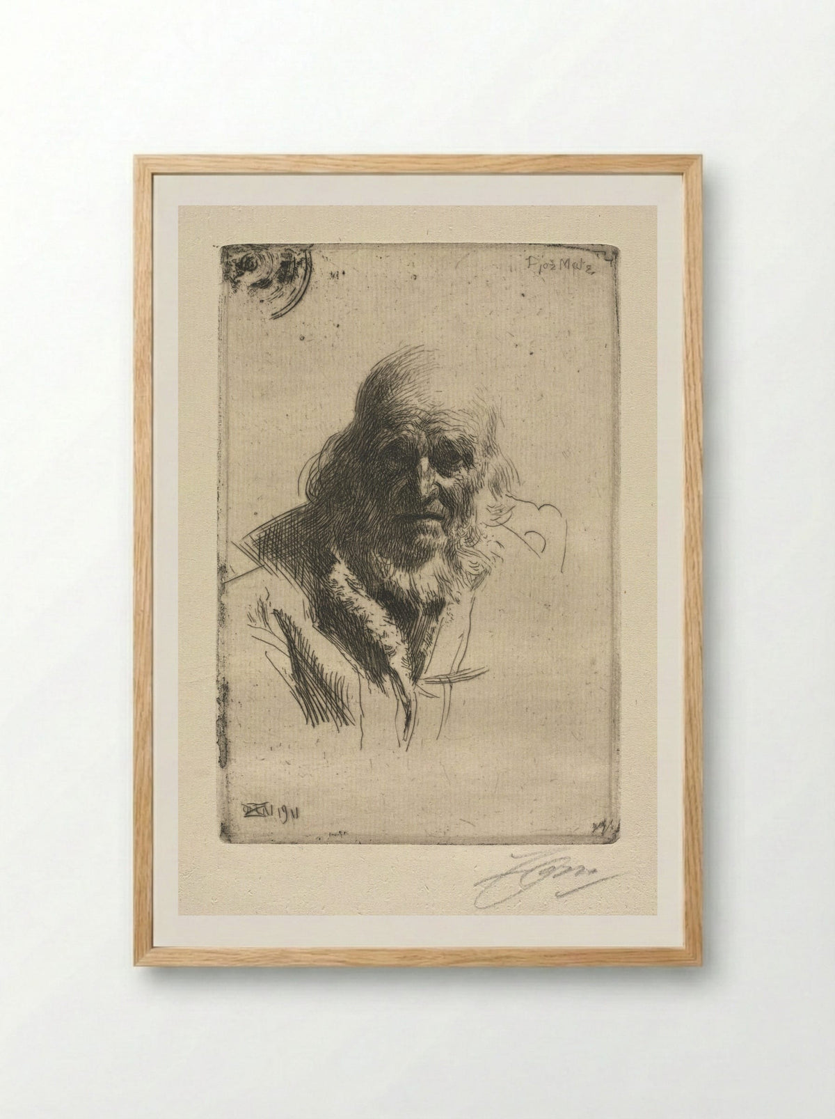 Djos Mats - Anders Zorn - Framed Print Wood