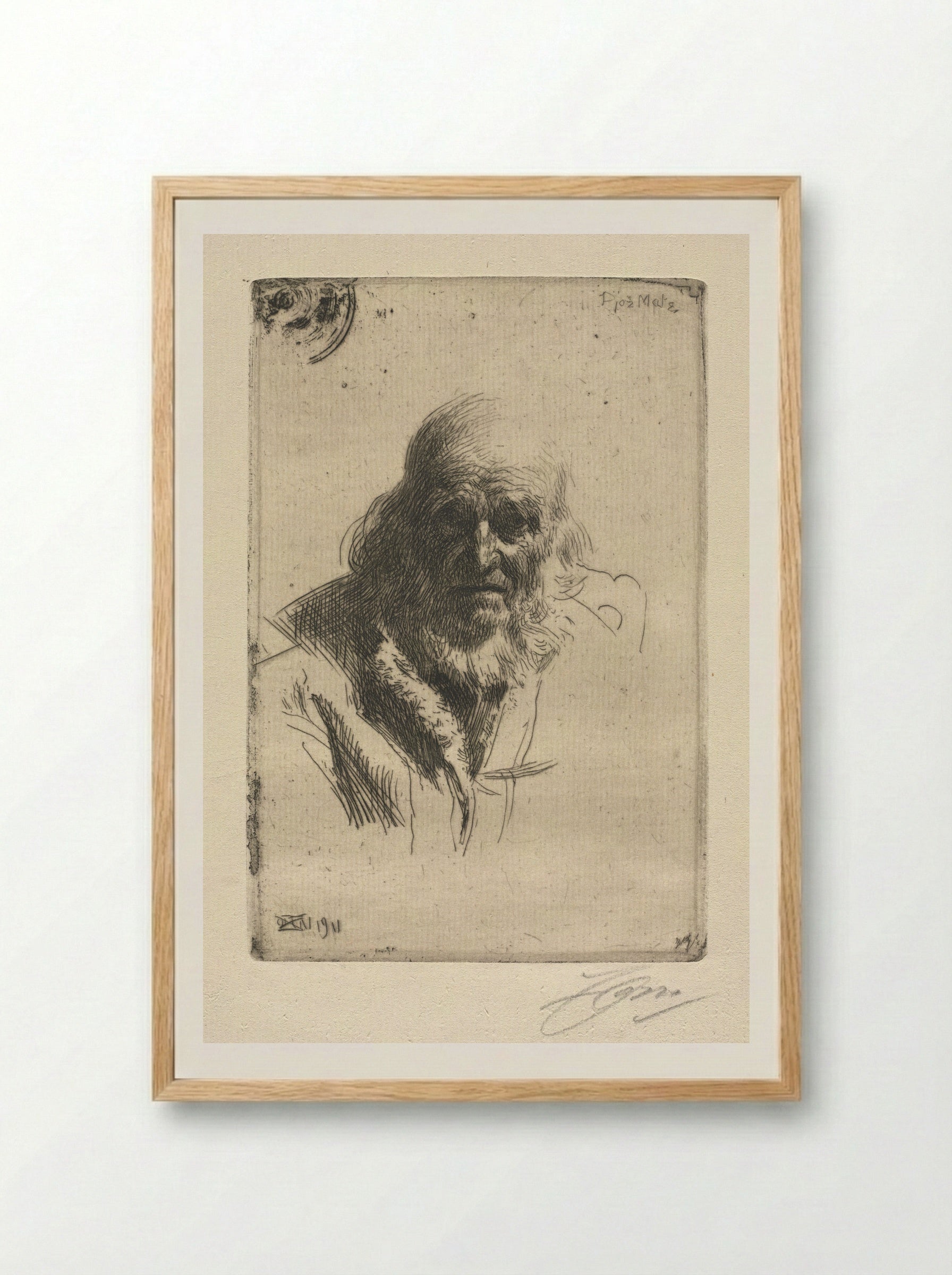 Djos Mats - Anders Zorn - Framed Print Wood