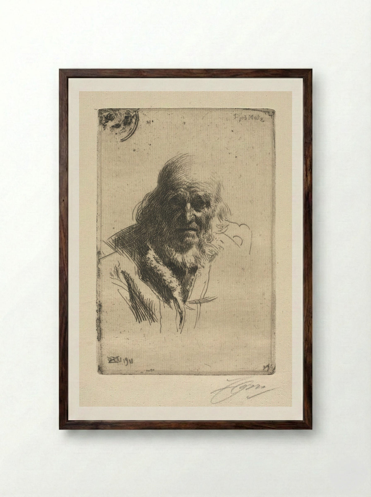 Djos Mats - Anders Zorn - Framed Print Dark Wood