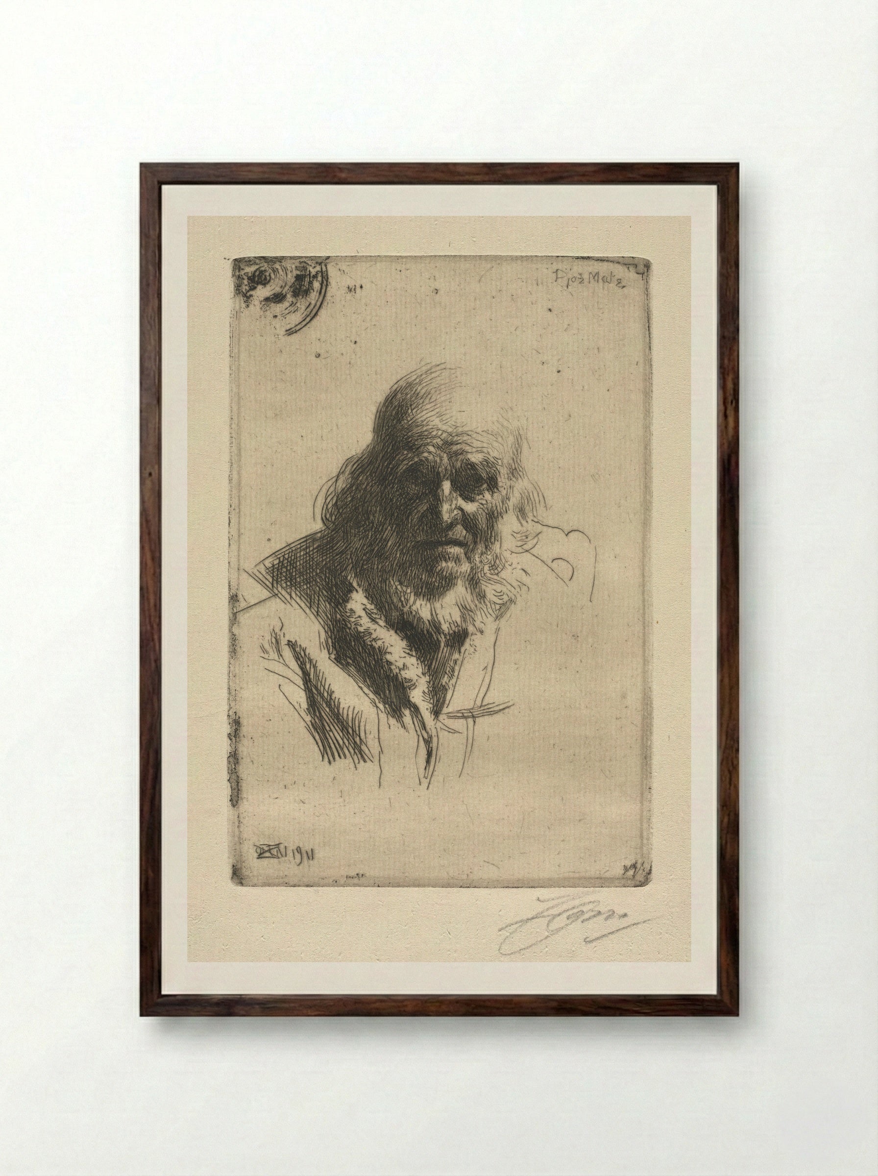 Djos Mats - Anders Zorn - Framed Print Dark Wood