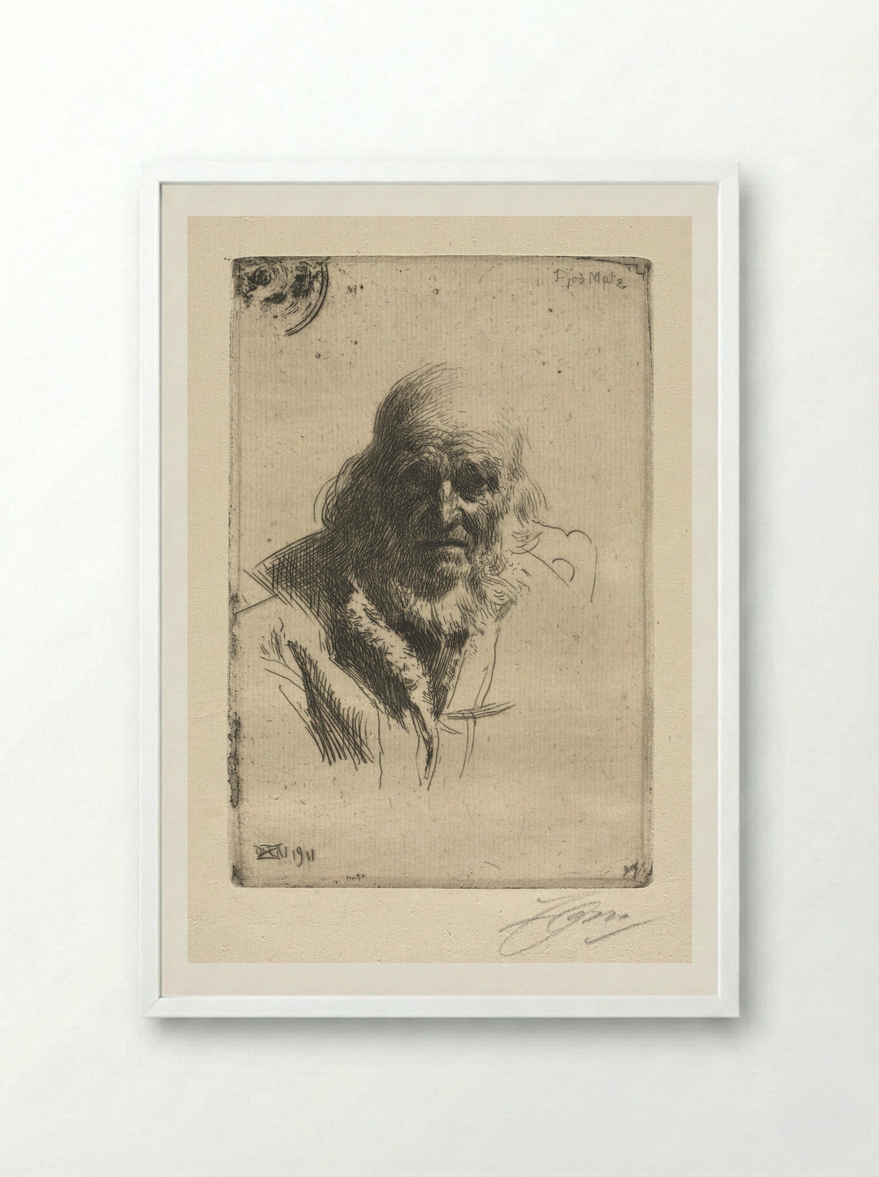Djos Mats - Anders Zorn - Framed Print White
