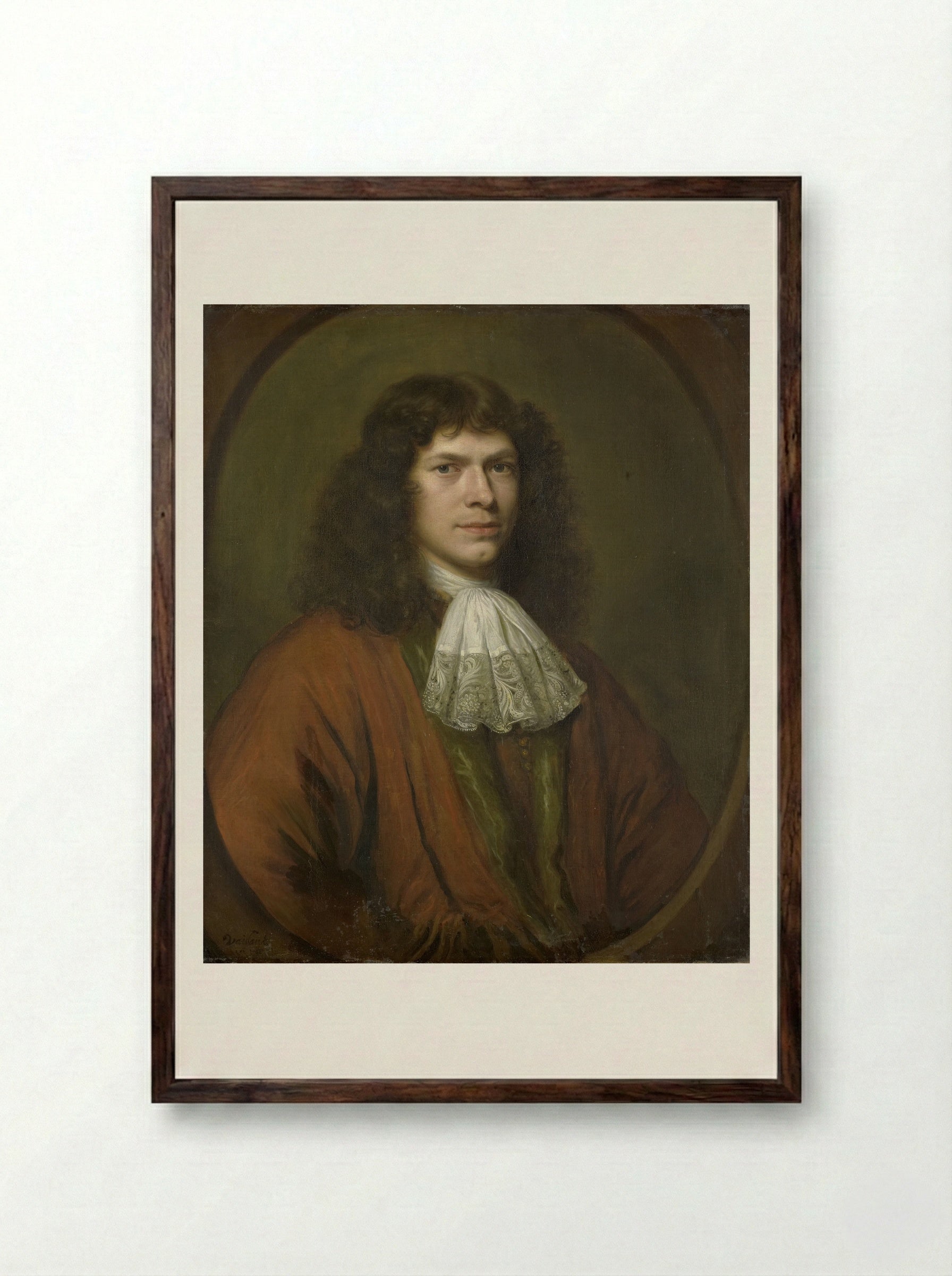 Johannes Parker (1632-95), Schepen en raad van Middelburg - Bernard Vaillant - Framed Print Dark Wood