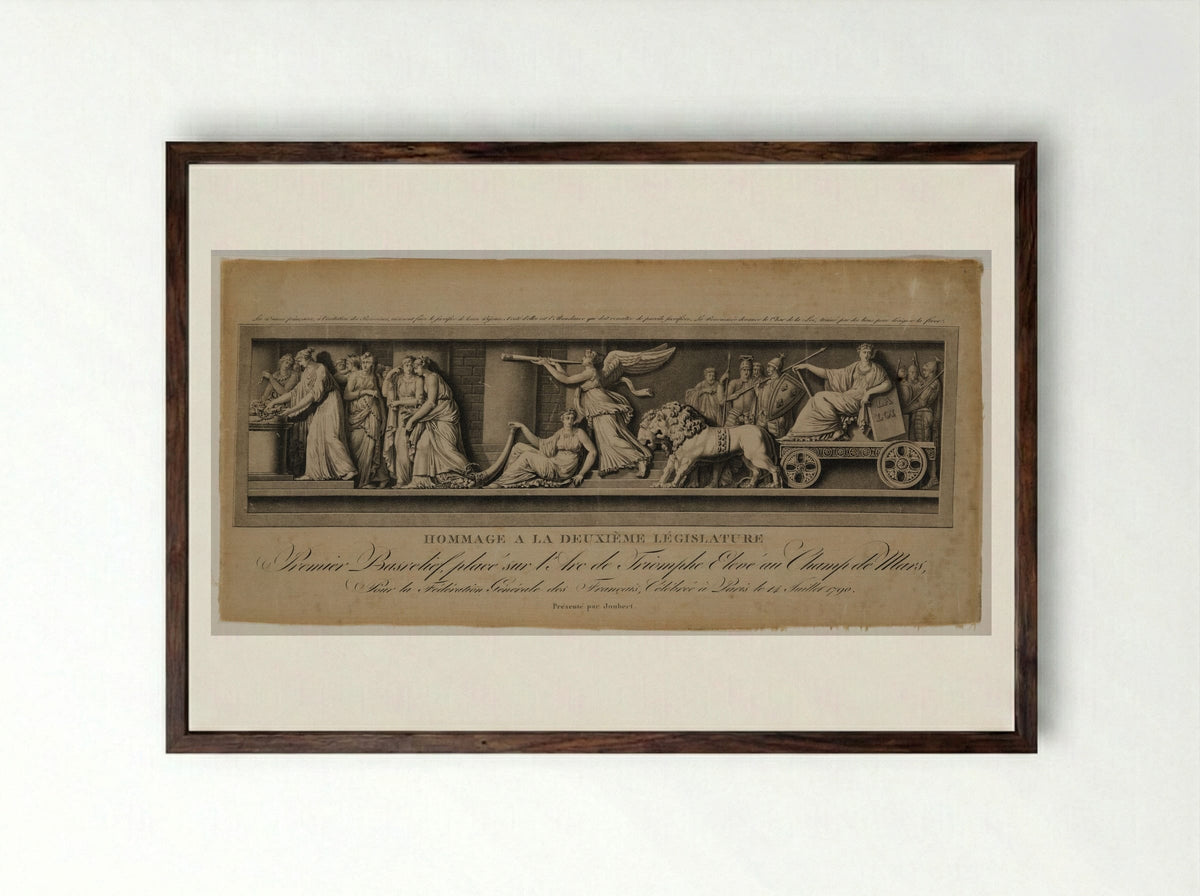 Homage to the Second Legislature - Jean Baptiste Lucien - Framed Print Dark Wood