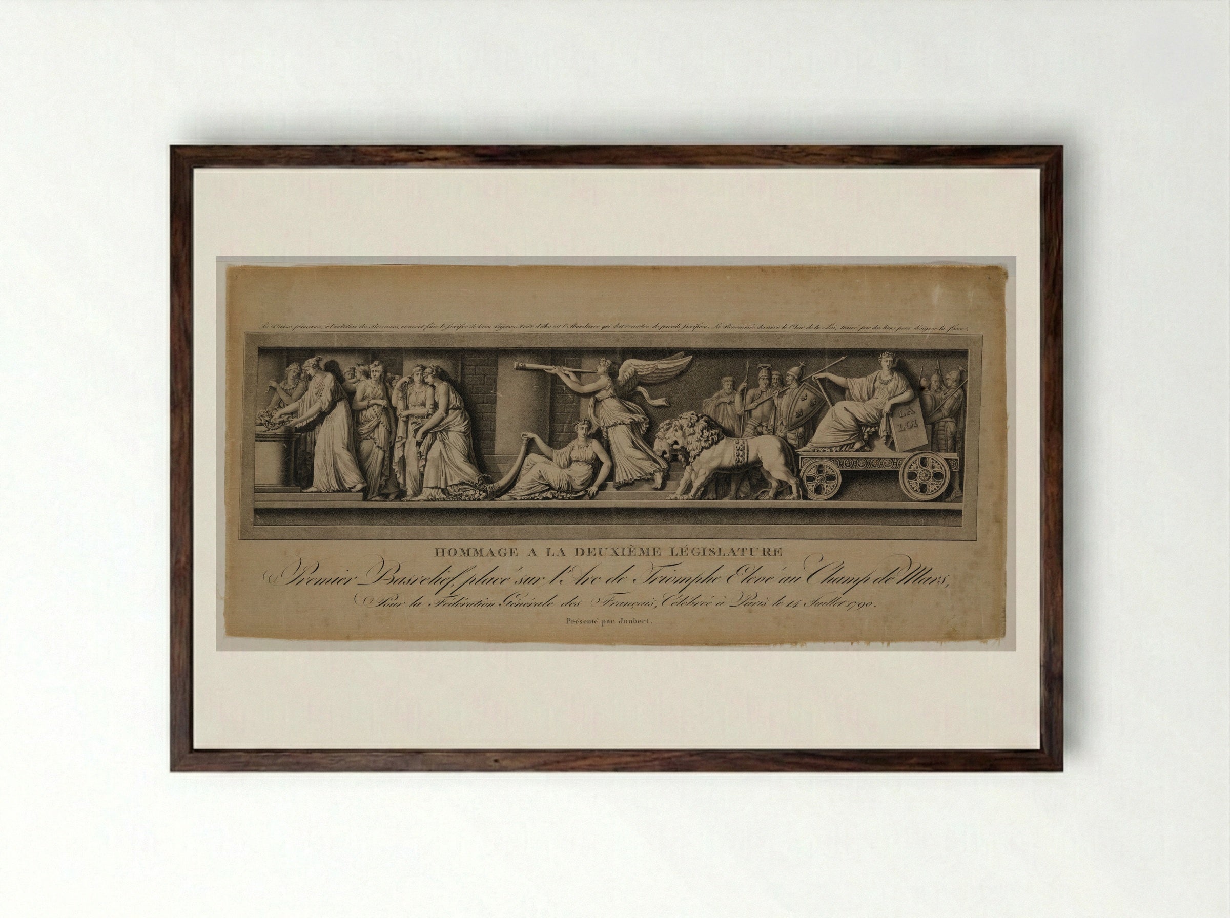 Homage to the Second Legislature - Jean Baptiste Lucien - Framed Print Dark Wood