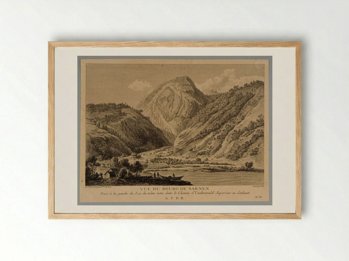 Vue du Bourg de Sarnen - François Denis Née - Framed Print Wood