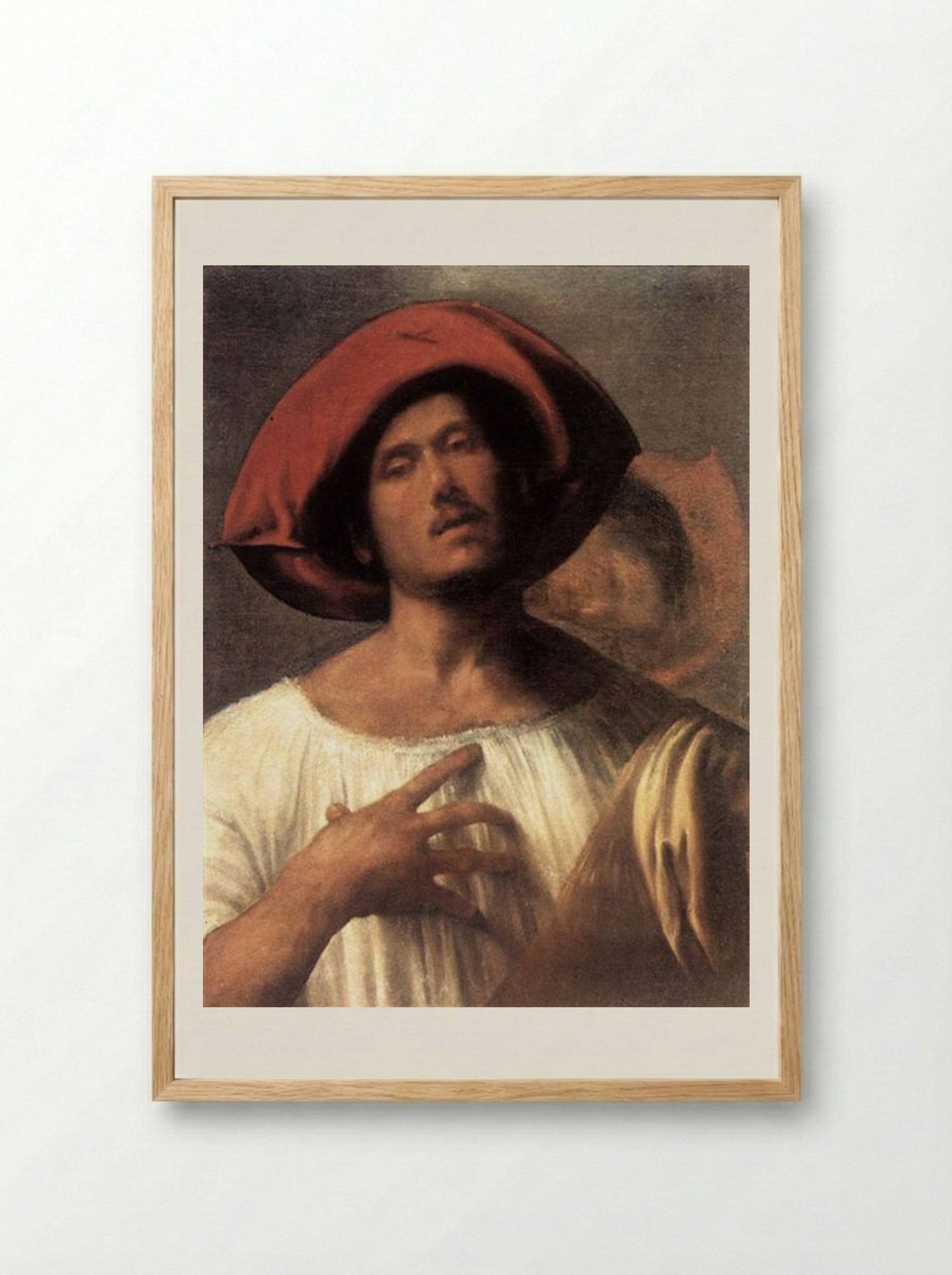 Young Man (The Impassioned Singer) - Giorgione - Framed Print Wood