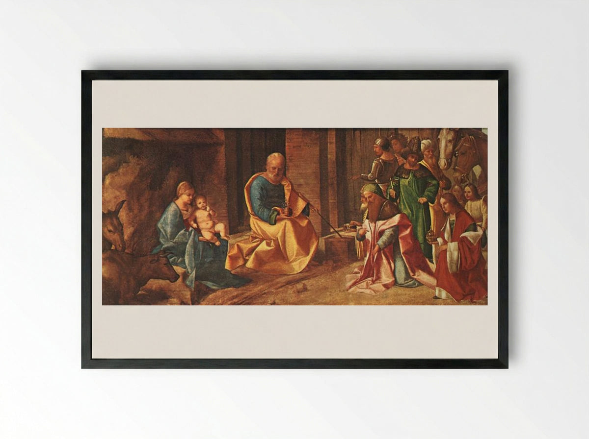 The Adoration of the Kings - Giorgione - Framed Print Black
