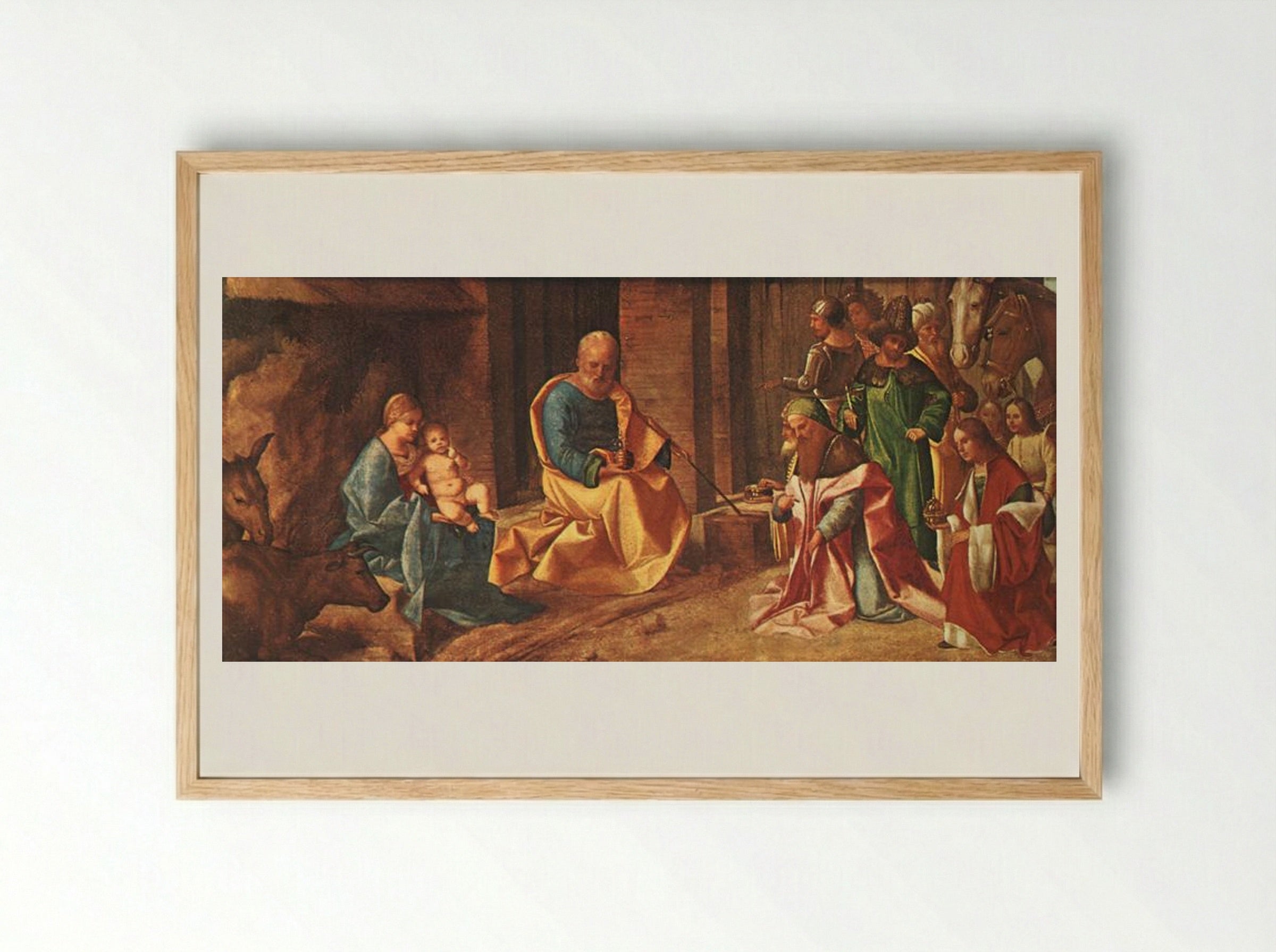 The Adoration of the Kings - Giorgione - Framed Print Wood