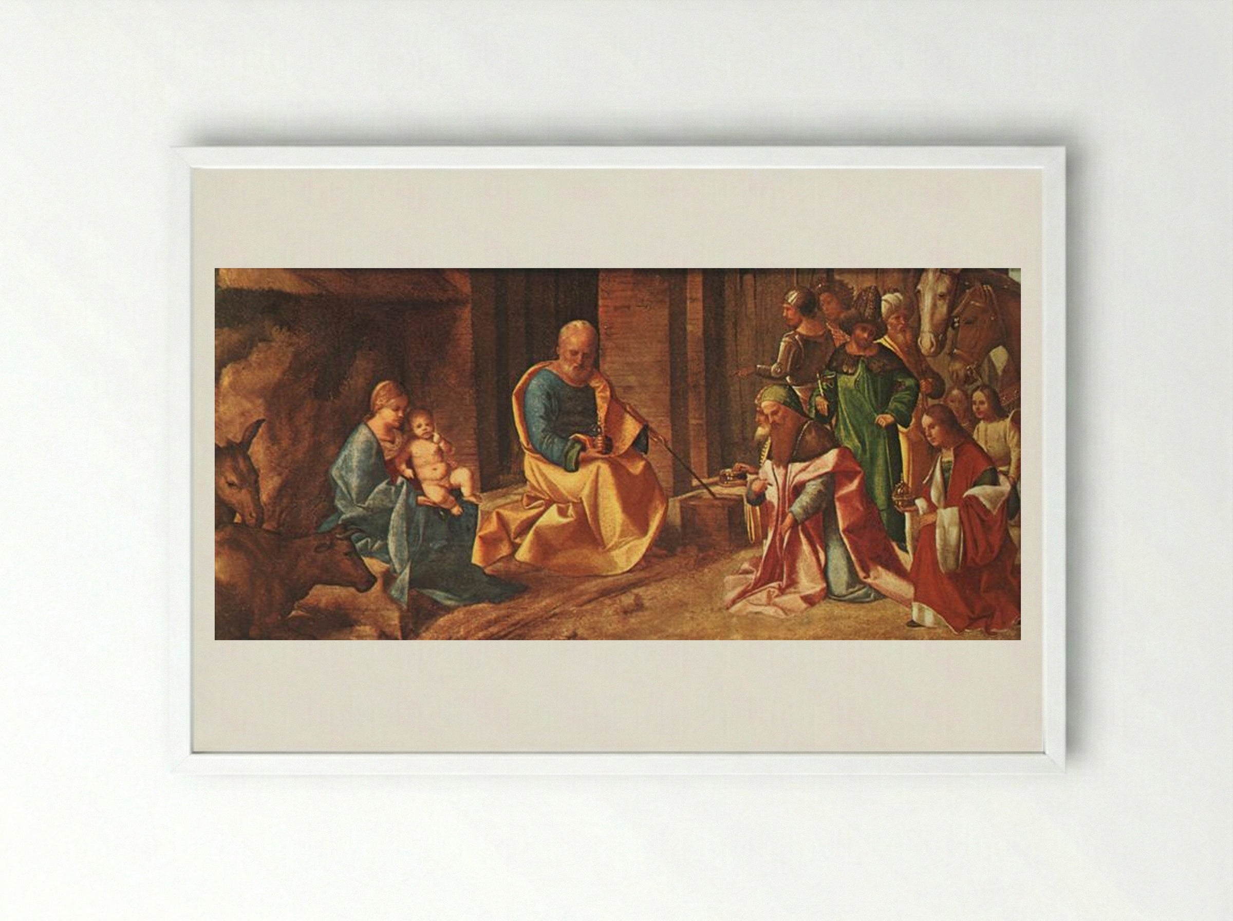 The Adoration of the Kings - Giorgione - Framed Print White