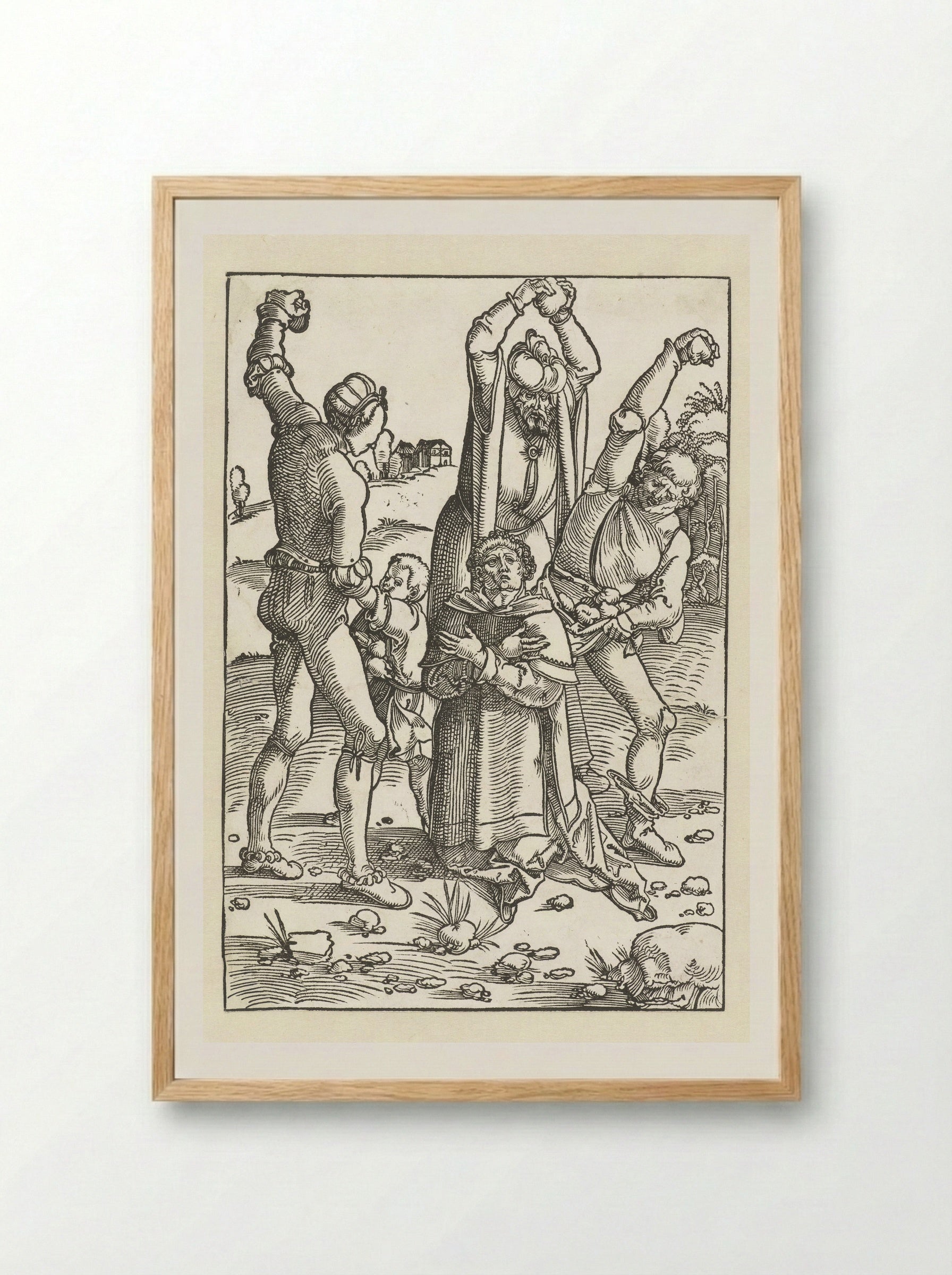 The Stoning of Saint Stephen - Hans Baldung Grien - Framed Print Wood