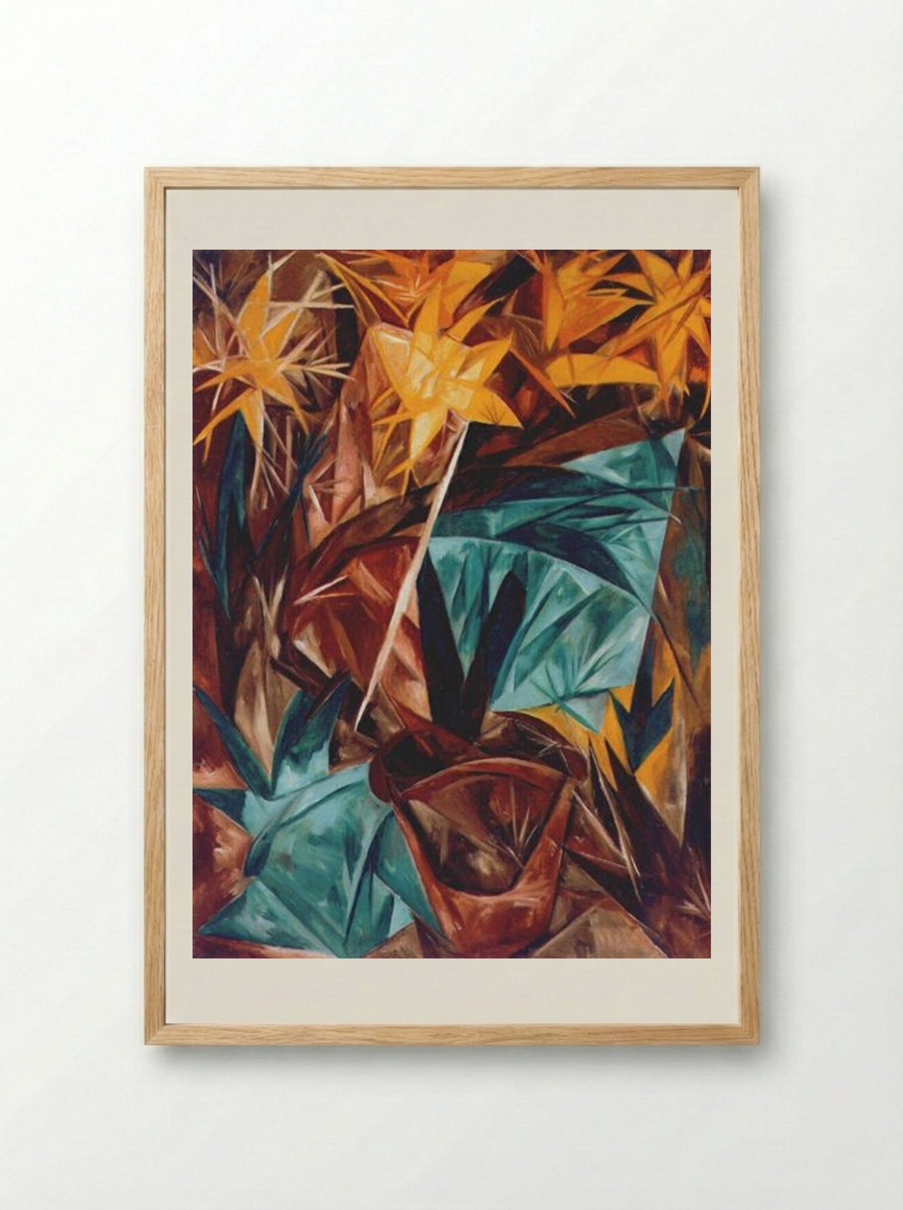 Rayonist Lilies - Natalia Goncharova - Framed Print Wood