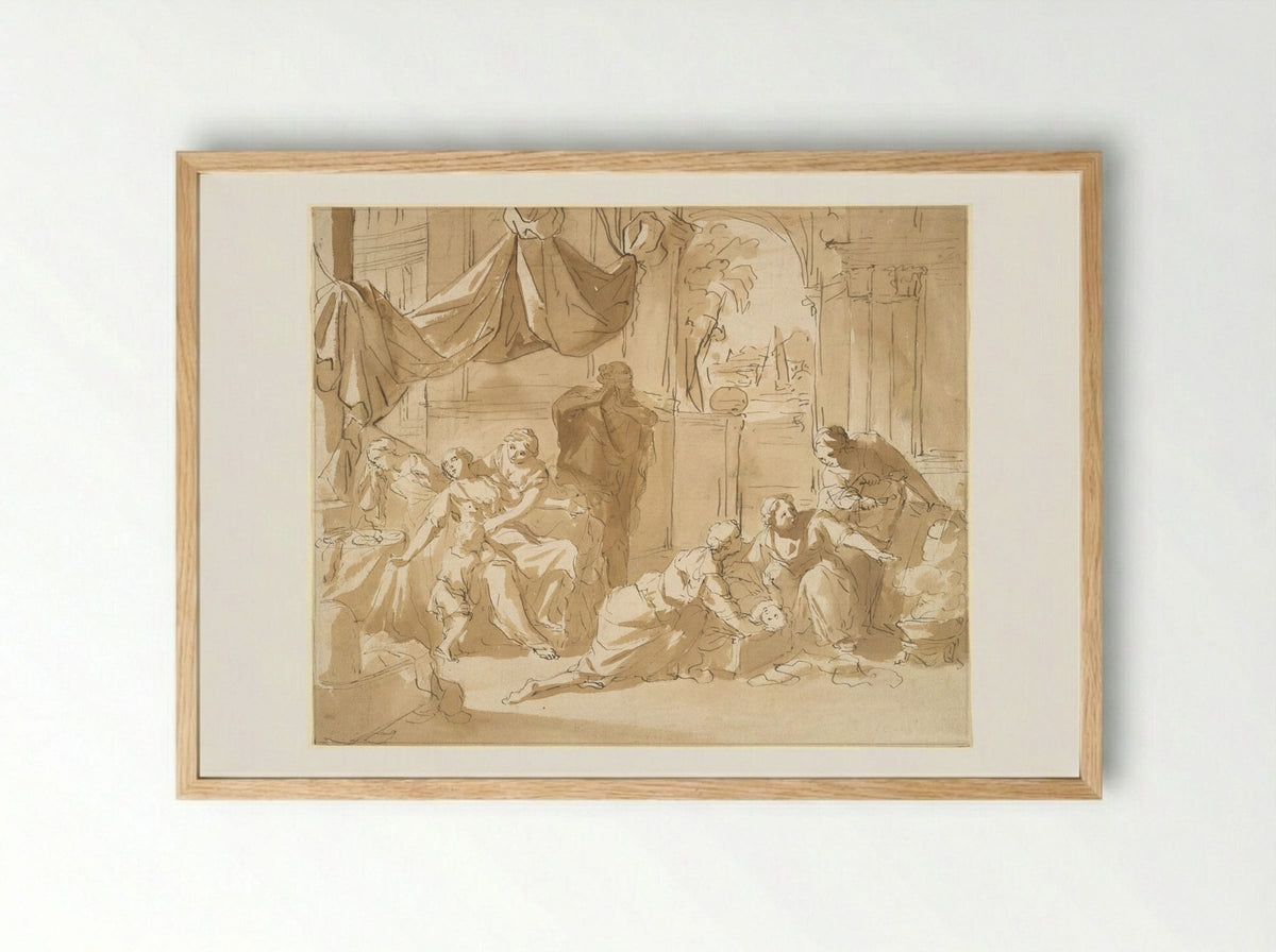 Departure of the Infant Moses - Nicolaas Verkolje - Framed Print Wood