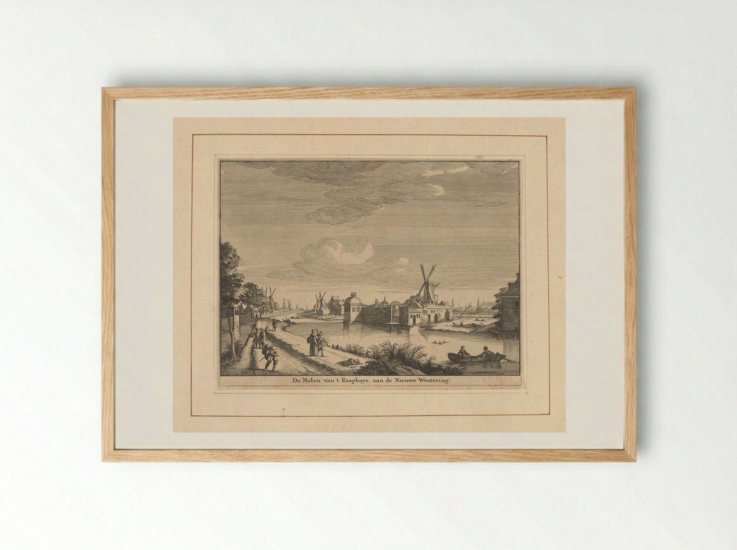 Gezicht op de Rasphuismolen te Amsterdam - Jan Goeree - Framed Print Wood