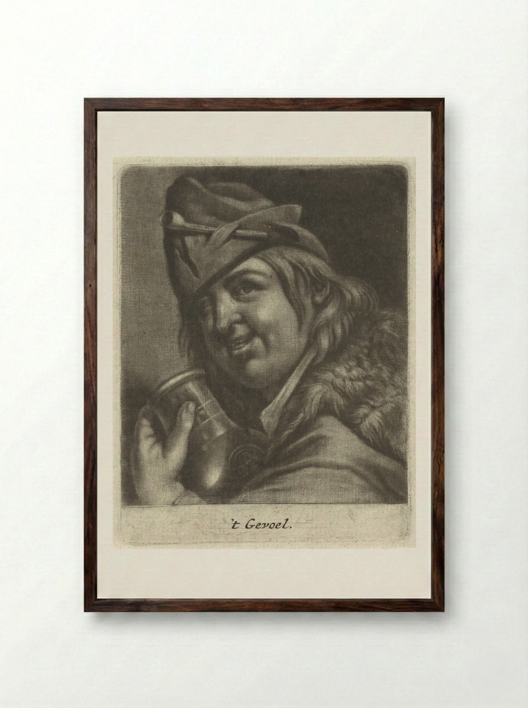 Het Gevoel (Sense of Touch) - Jacob Toorenvliet - Framed Print Dark Wood