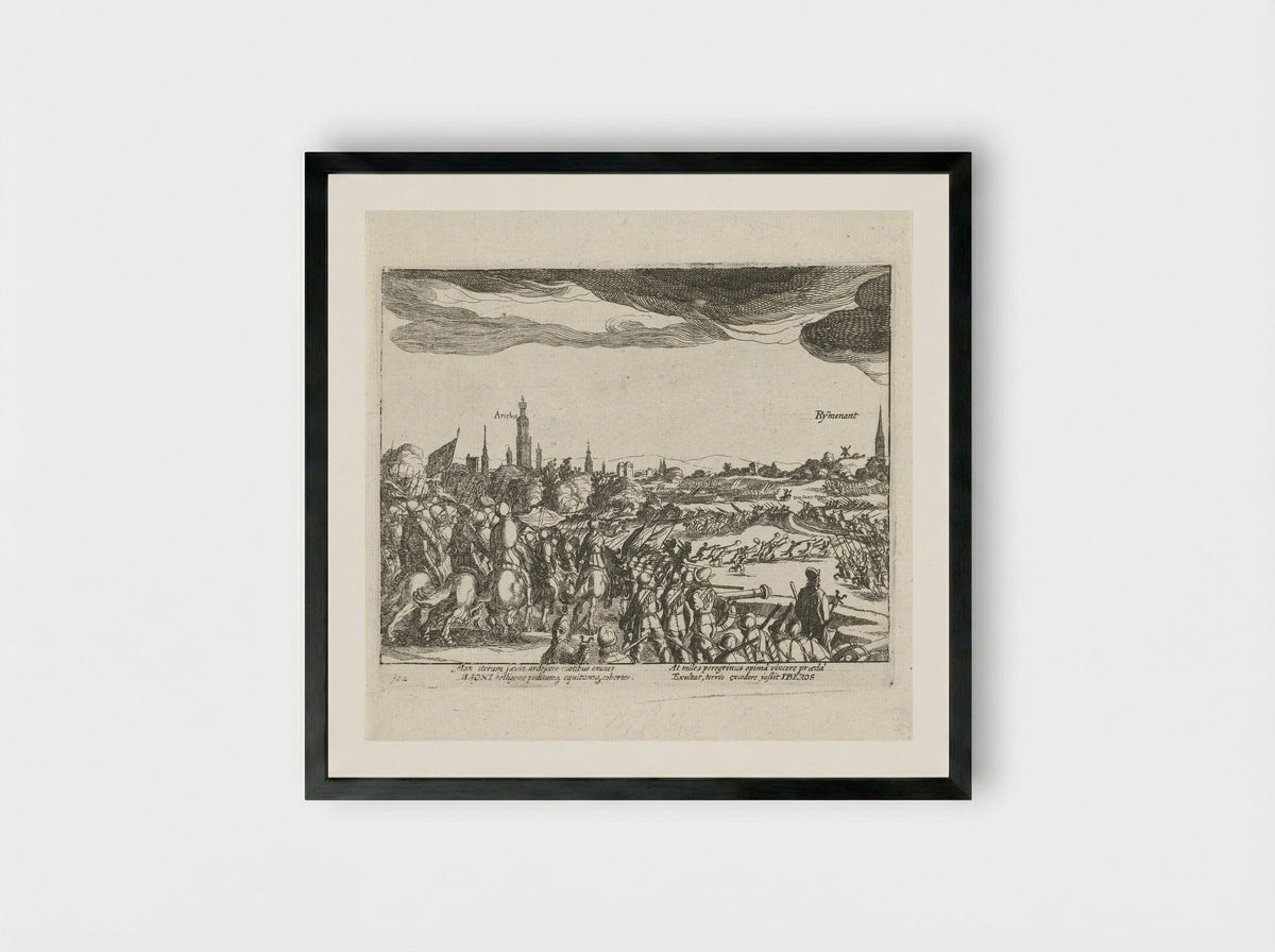 Slag bij Rijmenam, 1578 - Simon Frisius - Framed Print Black