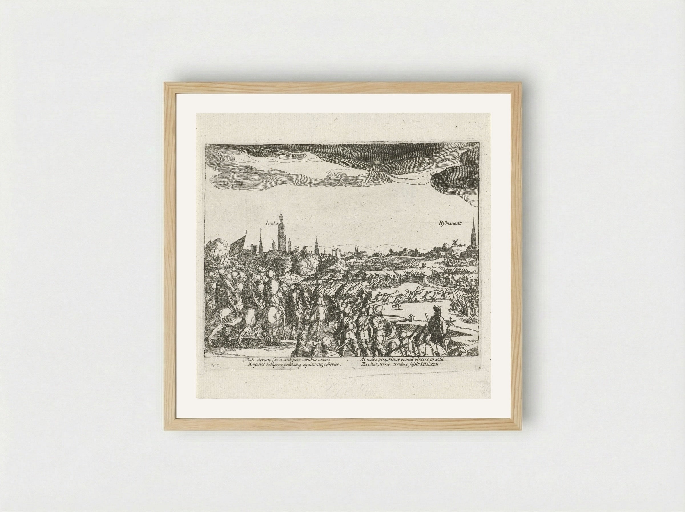 Slag bij Rijmenam, 1578 - Simon Frisius - Framed Print Wood
