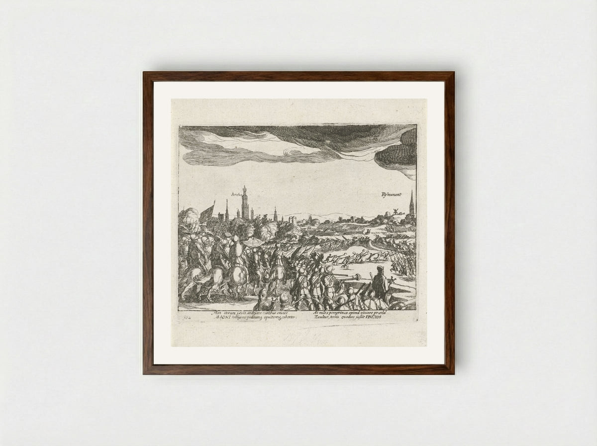 Slag bij Rijmenam, 1578 - Simon Frisius - Framed Print Dark Wood