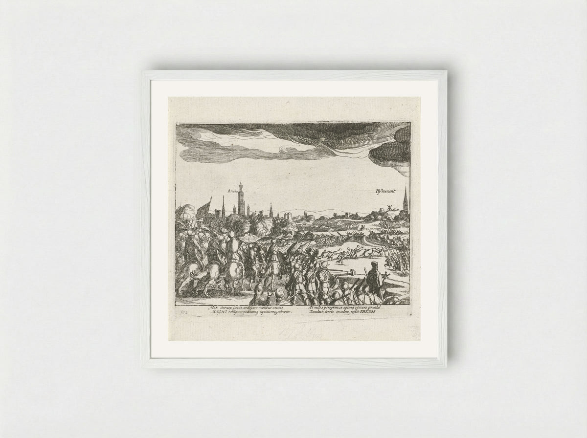 Slag bij Rijmenam, 1578 - Simon Frisius - Framed Print White