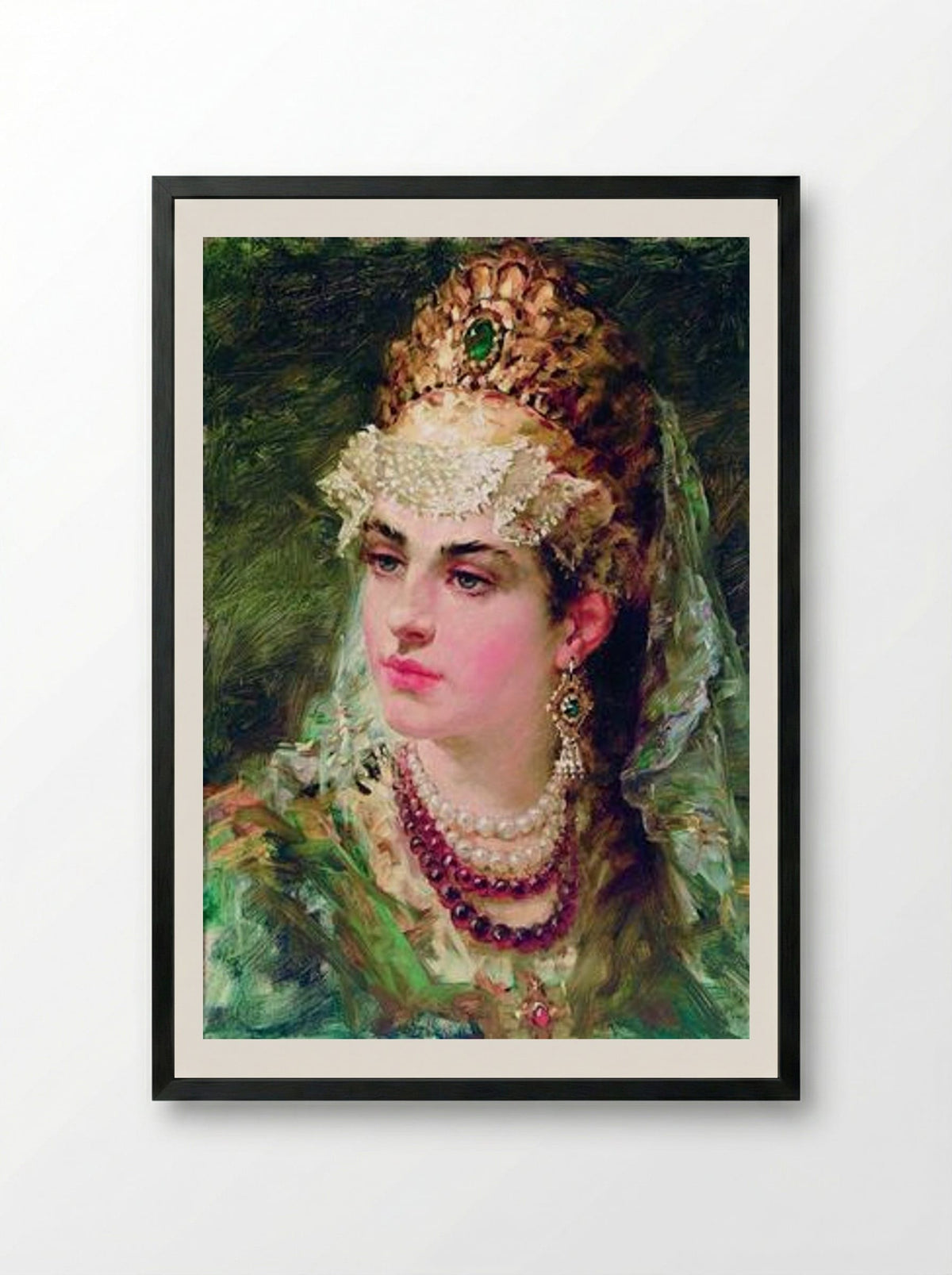 Boyaryshnya - Konstantin Makovsky - Framed Print Black