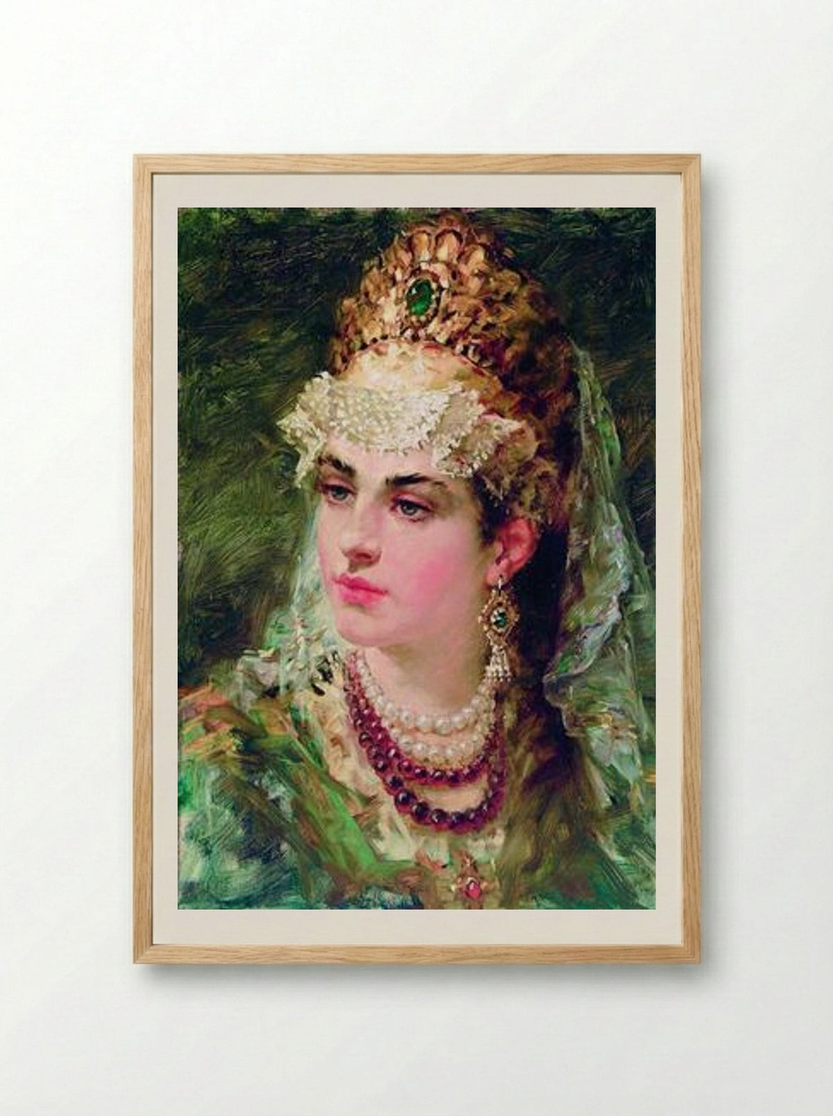 Boyaryshnya - Konstantin Makovsky - Framed Print Wood
