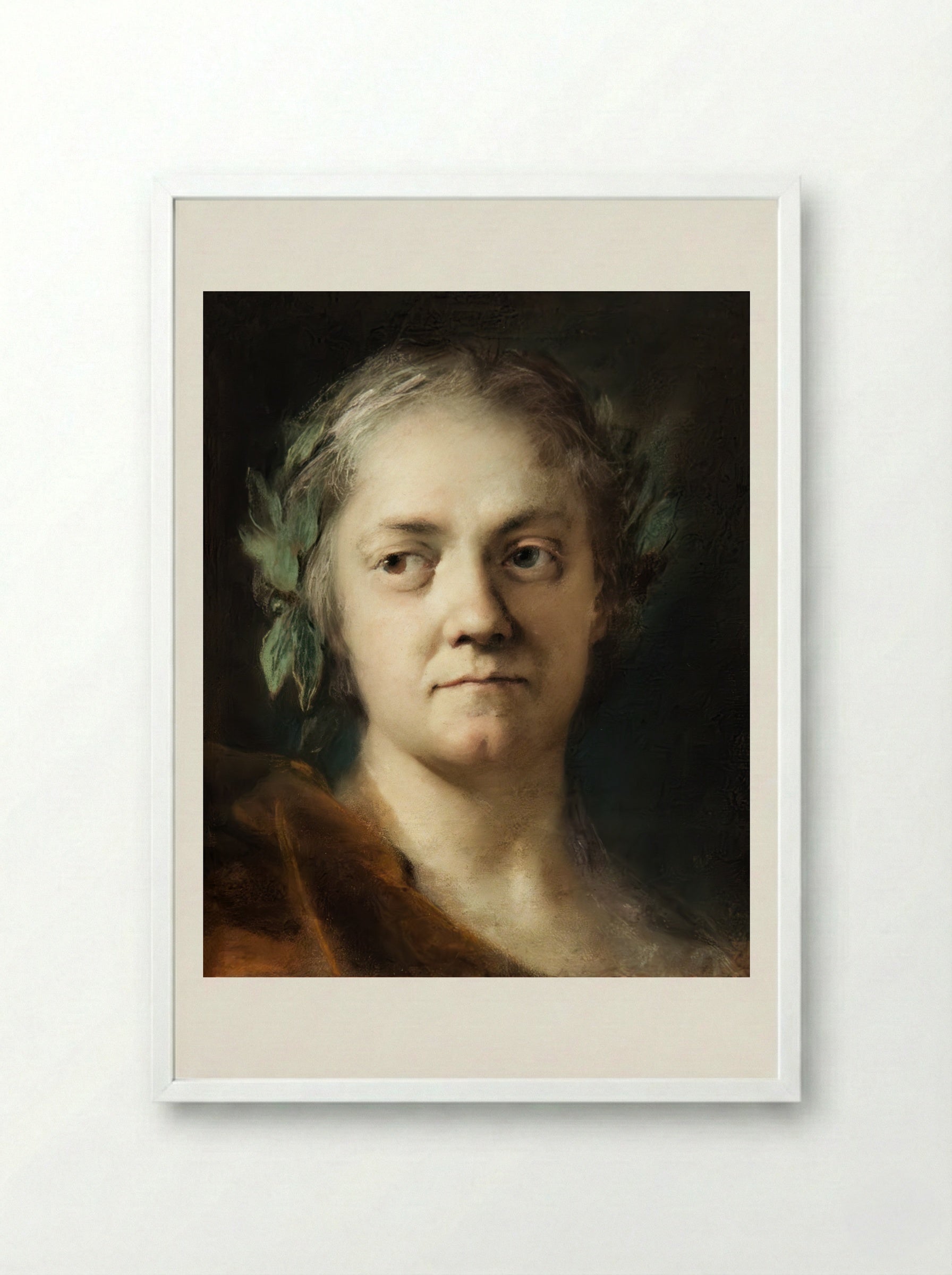 Self-portrait - Rosalba Carriera - Framed Print White