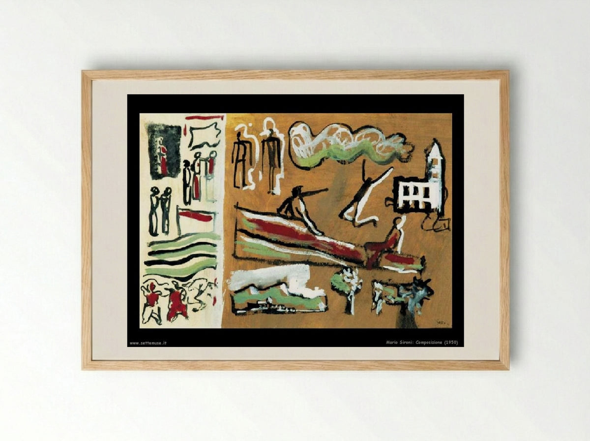 Composition - Mario Sironi - Framed Print Wood