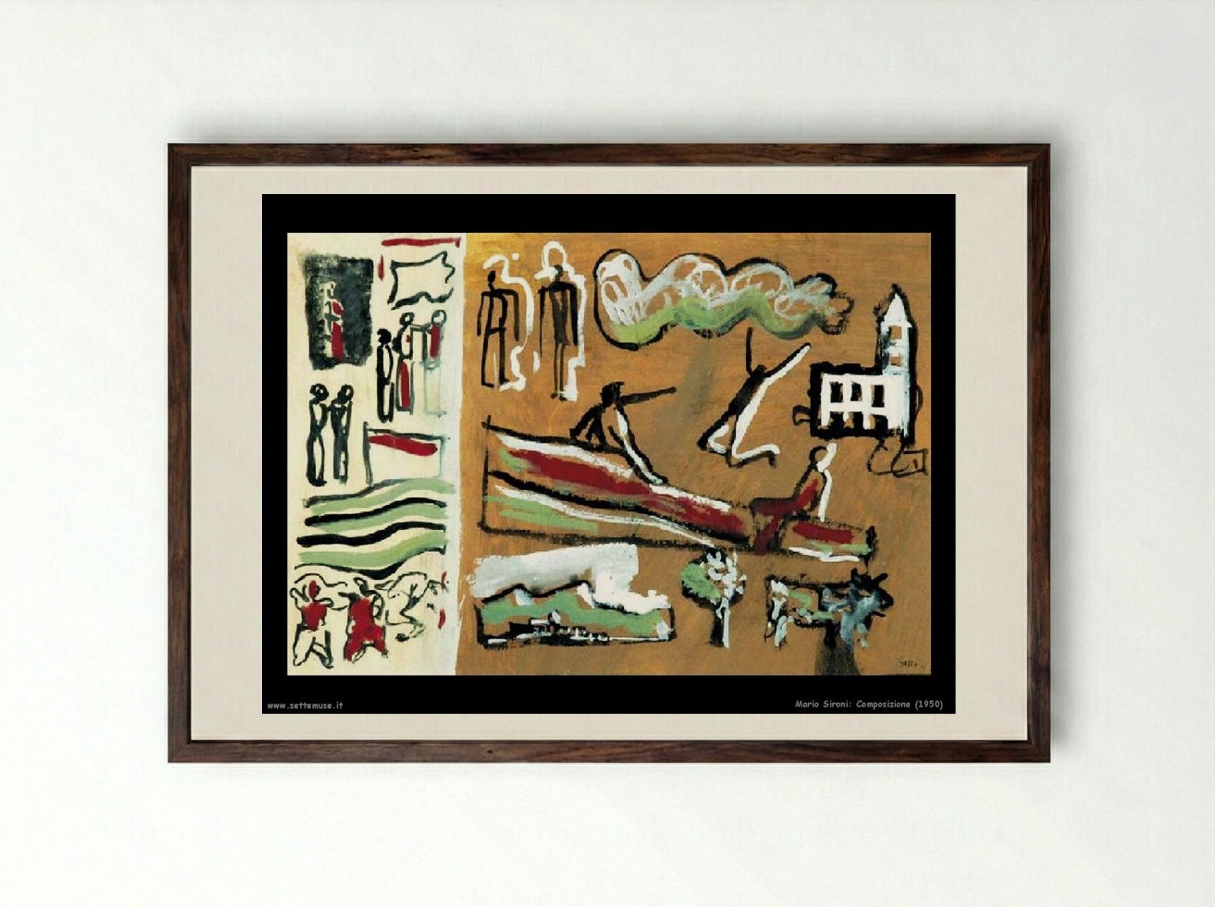 Composition - Mario Sironi - Framed Print Dark Wood